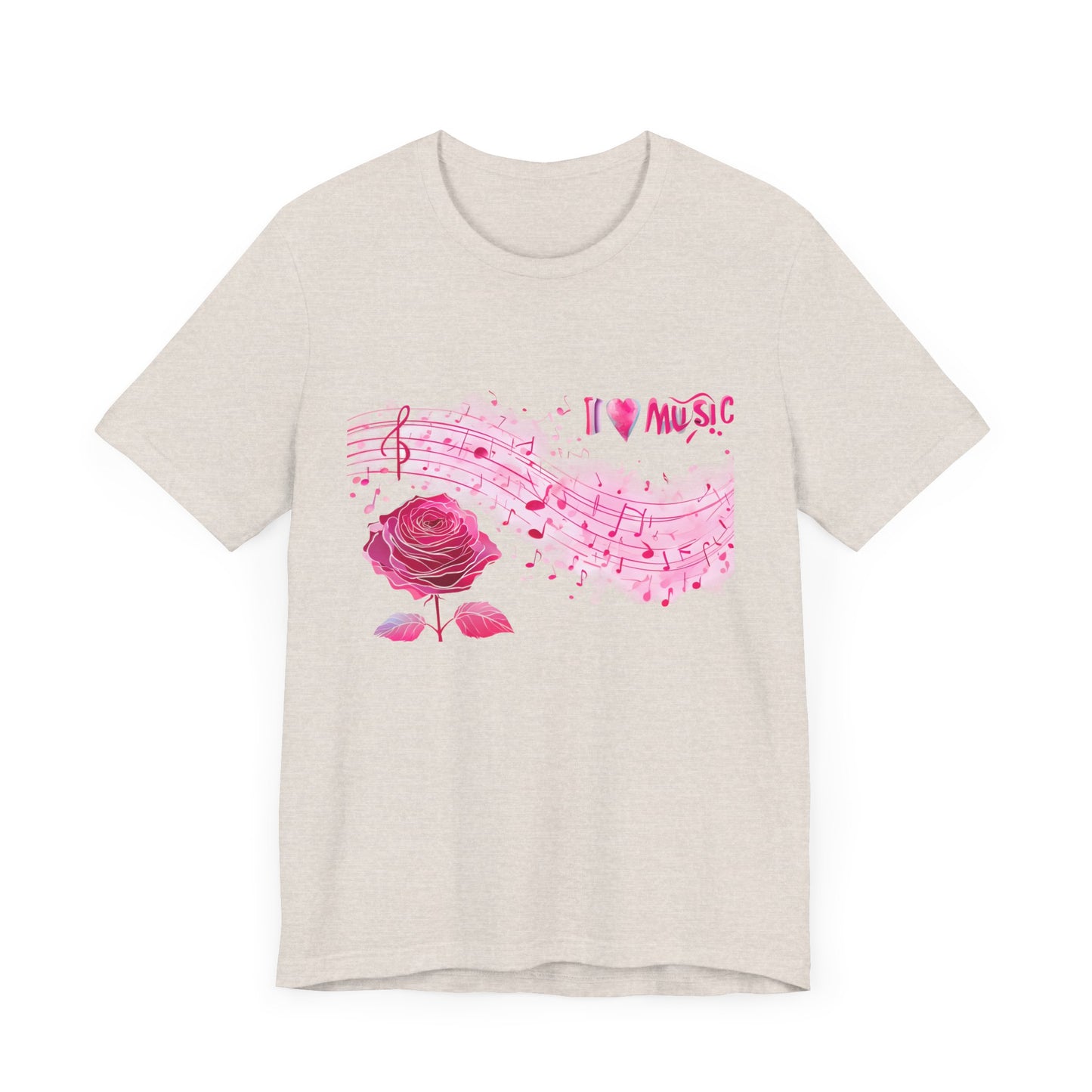 I Love Music Tee, Music Lover Shirt, Floral Music Notes Top