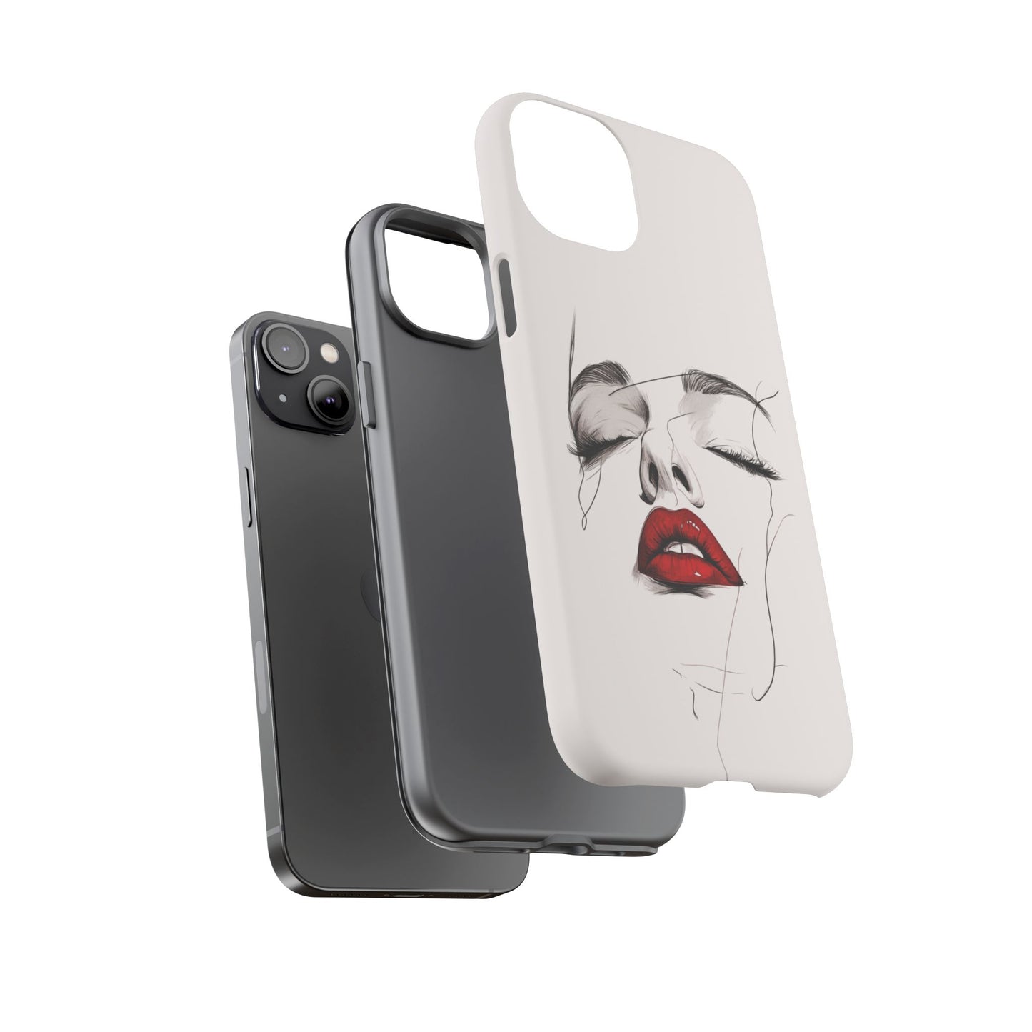 Stylish Phone Case with Artistic Lip Design, Femme Tech Accessory, Trendy Device Cover, Gift for Her, Unique Phone Accessories