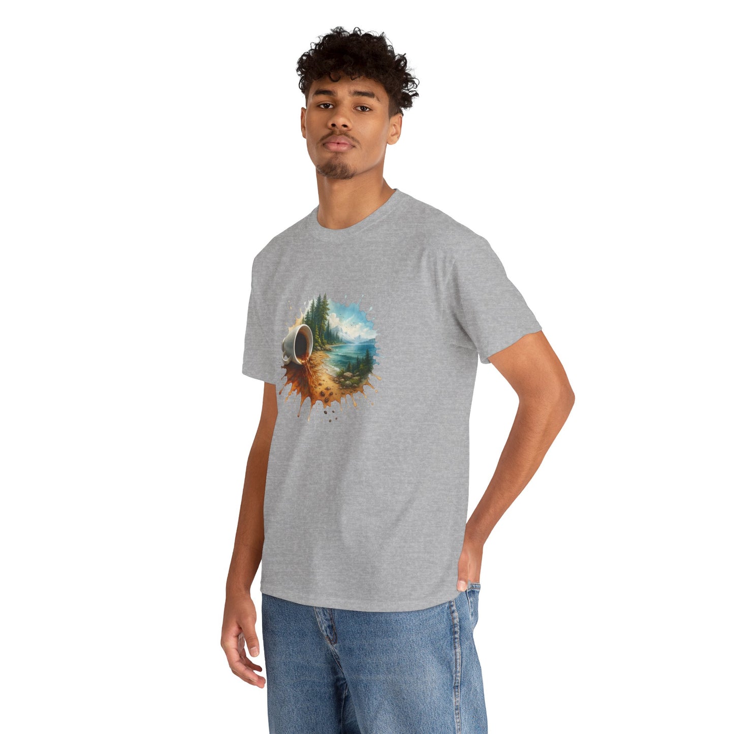 Nature-Inspired Unisex Heavy Cotton Tee, Casual Outfit, Gift for Nature Lovers, Camping Apparel, Outdoor Adventure Shirt