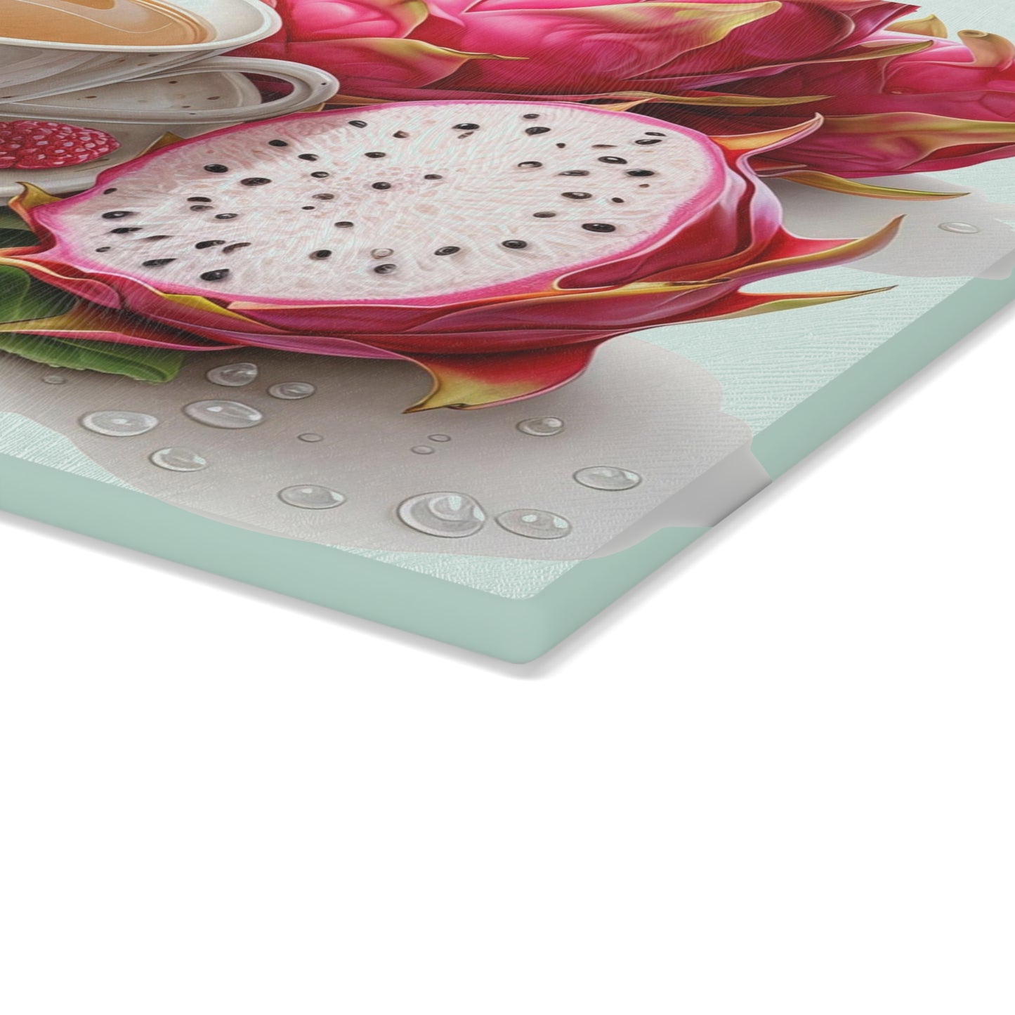 Vibrant Dragon Fruit Glass Cutting Board | Kitchen Decor, Gift for Chefs, Home Cooking, Culinary Art, Tropical Kitchen