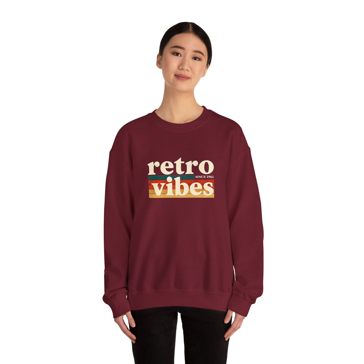 Retro Vibes Crewneck Sweatshirt, Unisex Vintage Style, Cozy Fall Fashion, Gift for Music Lovers, Chill Weekend Wear