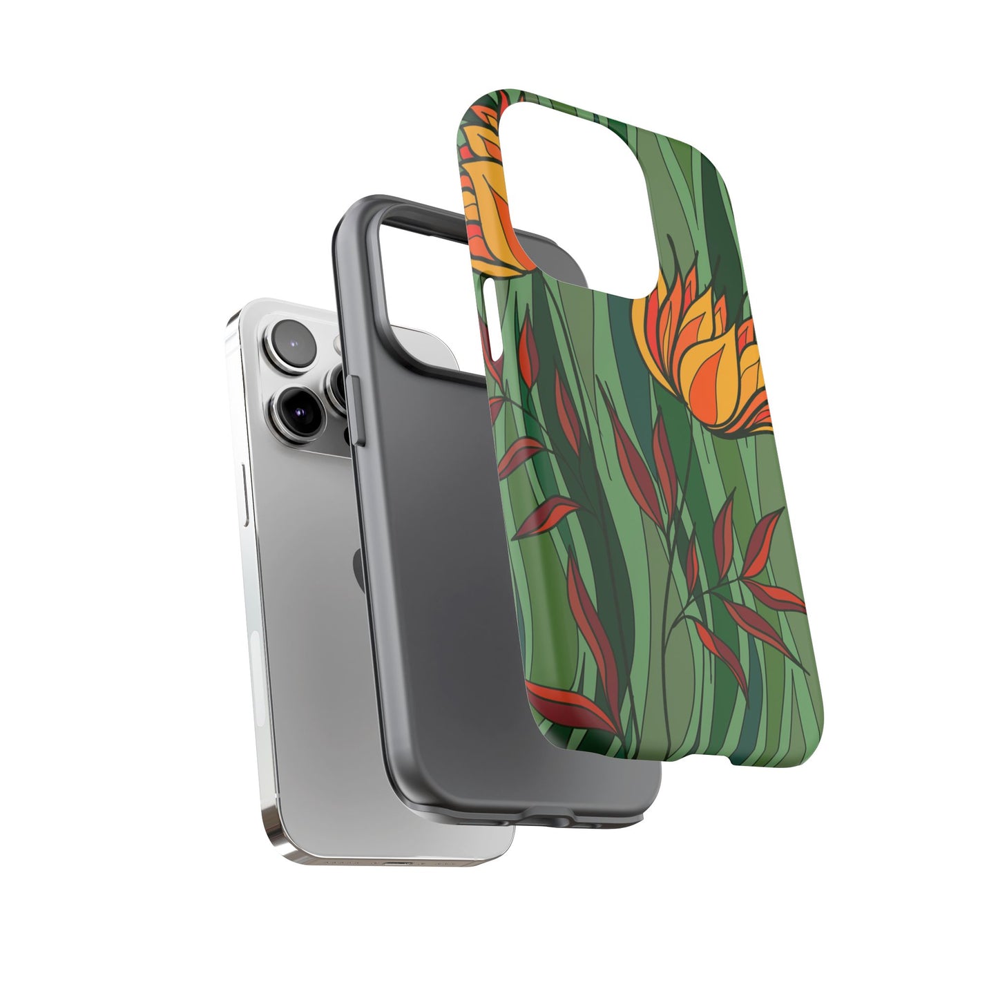 Vibrant Floral Phone Case, Nature-Inspired Tough Case, Eco-Friendly Cover, Unique Gift for Nature Lovers, Spring Decor