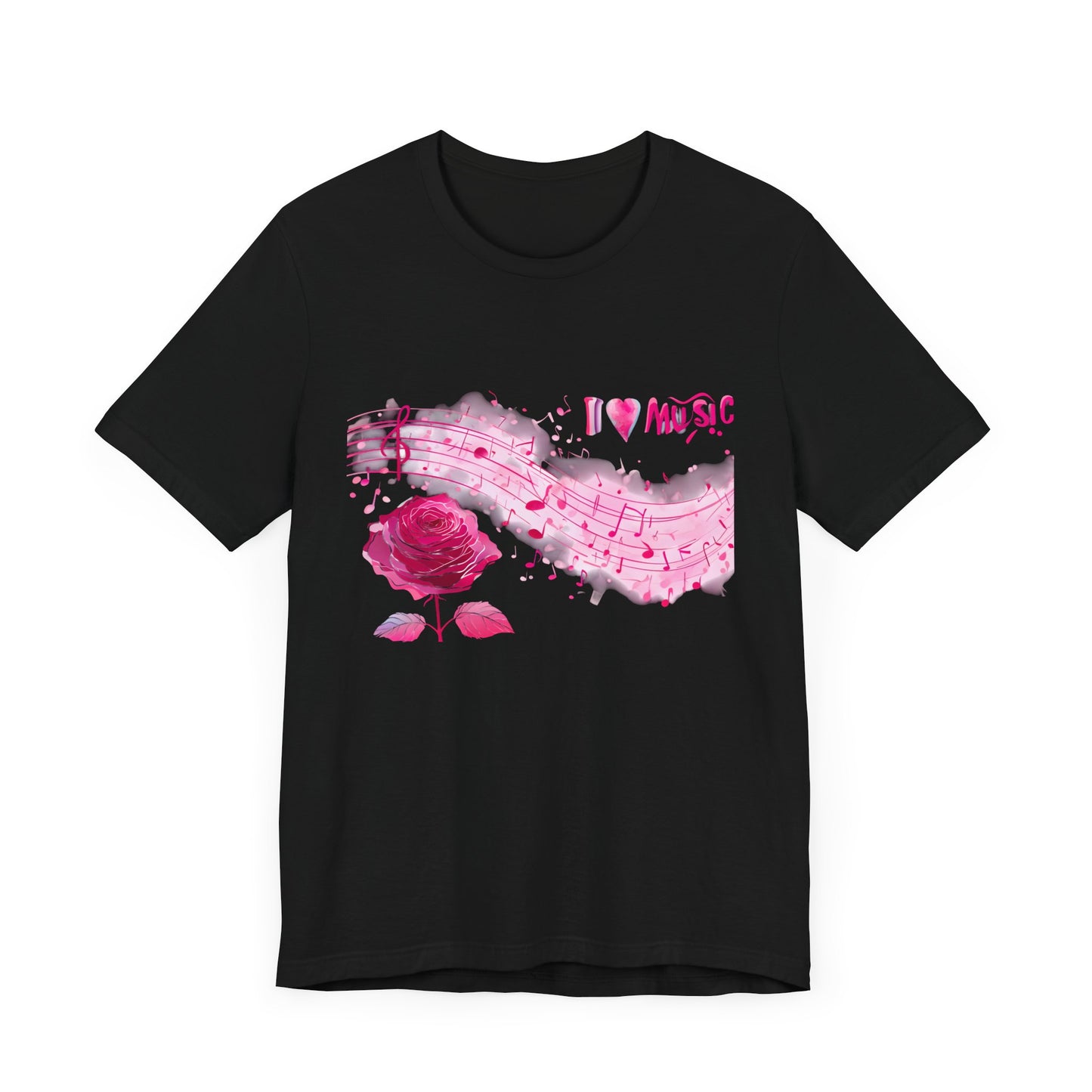 I Love Music Tee, Music Lover Shirt, Floral Music Notes Top