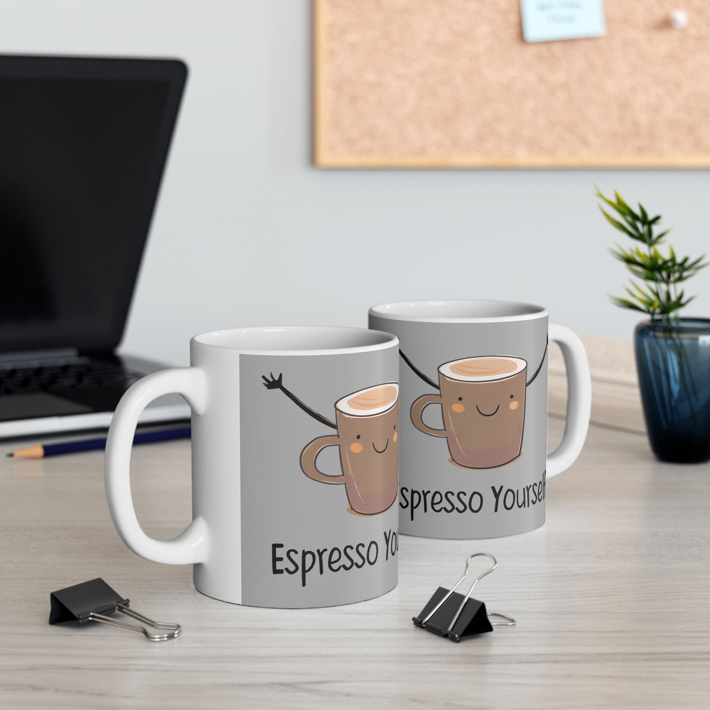 Espresso Yourself Funny Coffee Mug — Cute High-Five Coffee Cups (11oz & 15oz)