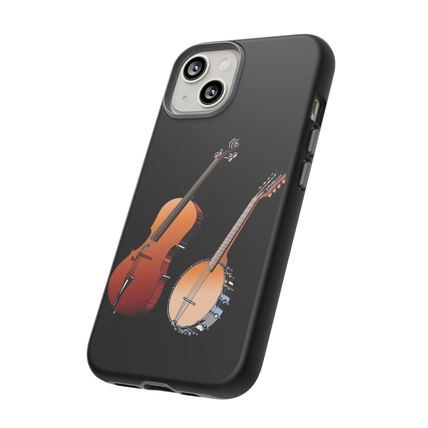 Musical Instrument Phone Case - Violin & Banjo Design, Music Lover Gift, Unique Phone Cover, Holiday Gift, Durable Tough Cases