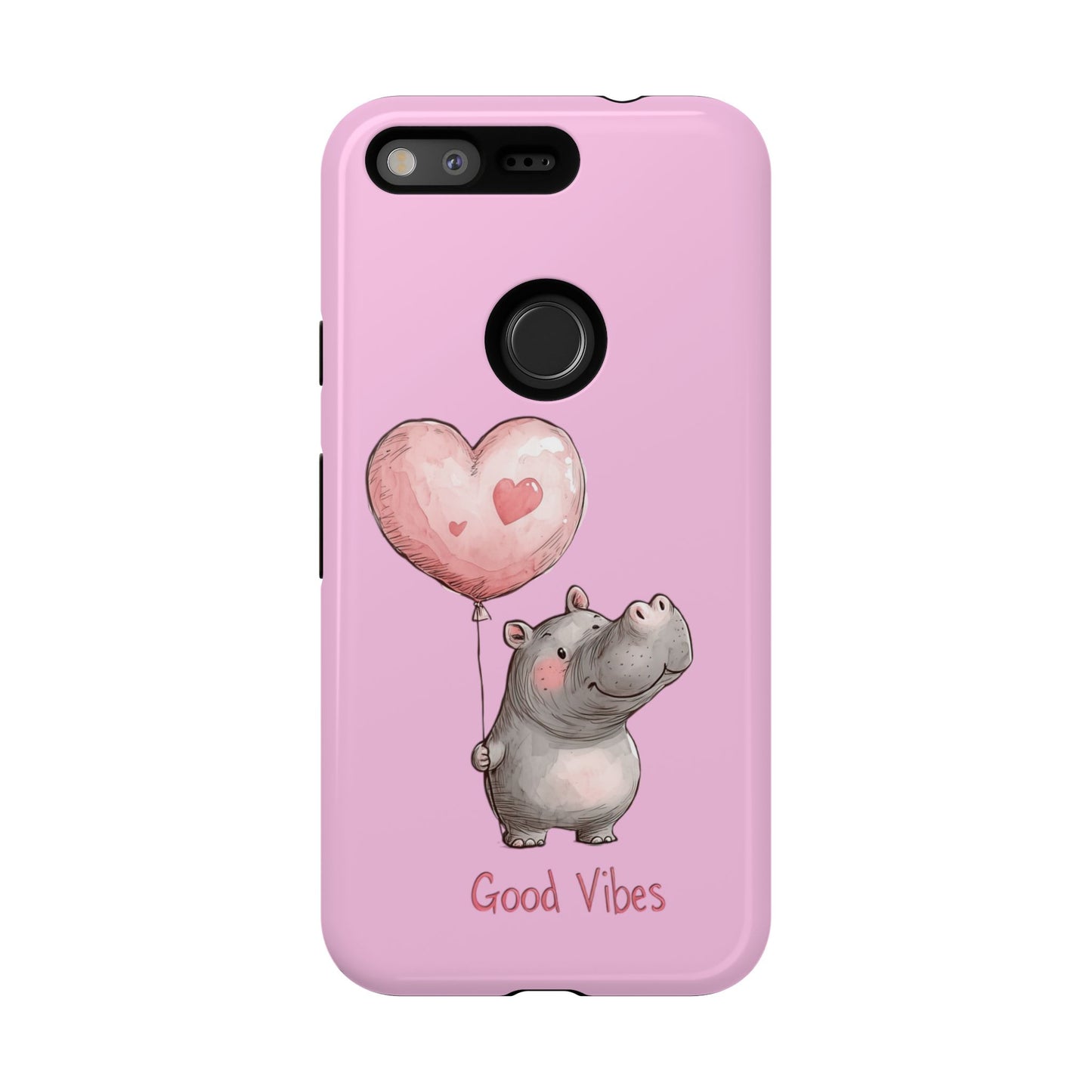 Cute Hippo Phone Case | Good Vibes, Gift for Friends, Cute Phone Accessories, Animal Lover Gift, Happy Phone Cover
