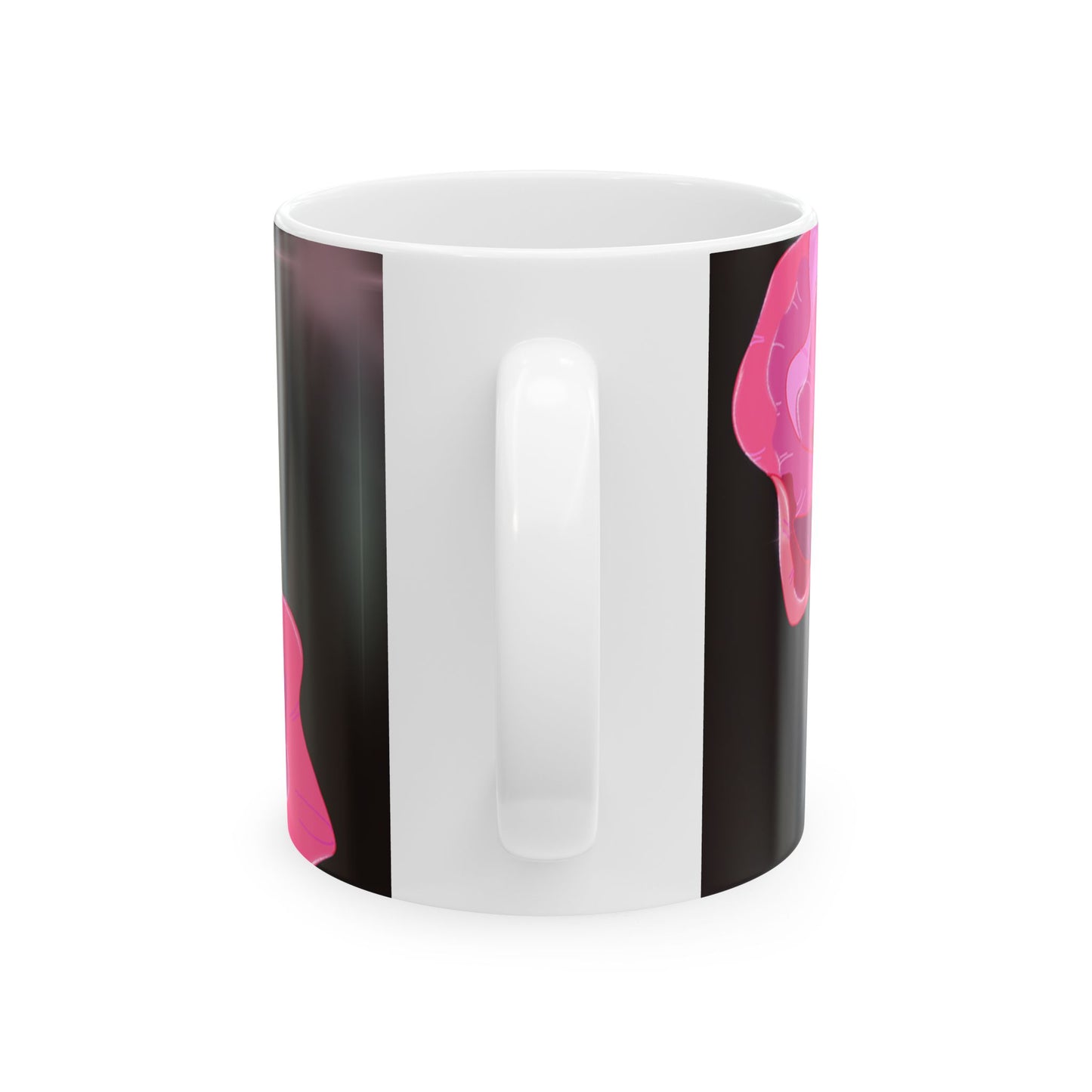 Floral Ceramic Mug - Pink Blossoms on Black, Gift for Flower Lovers, Home & Office Decor, Coffee or Tea, Mother's Day Gift, Birthday Present