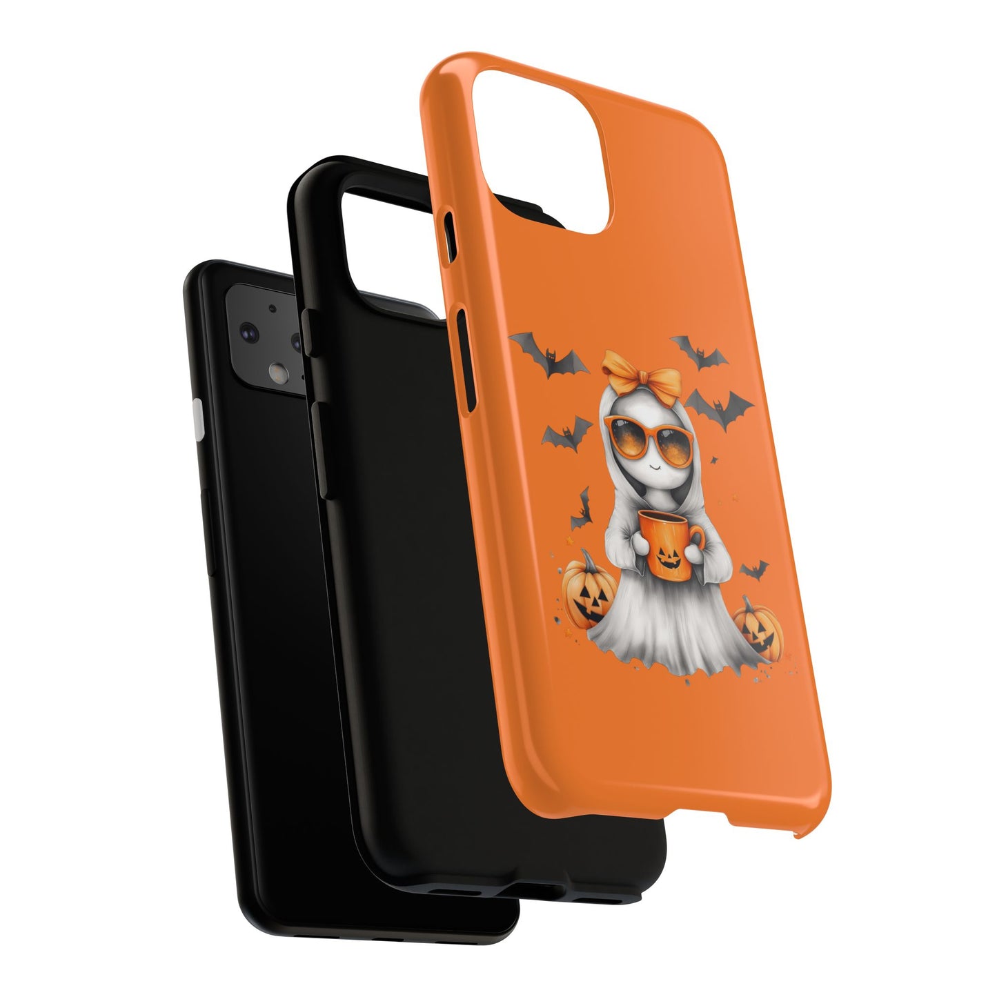 Halloween Ghost Phone Case, Cute Cat Ghost Case, Autumn Phone Cover, Spooky Season Gift, Trick or Treat Case