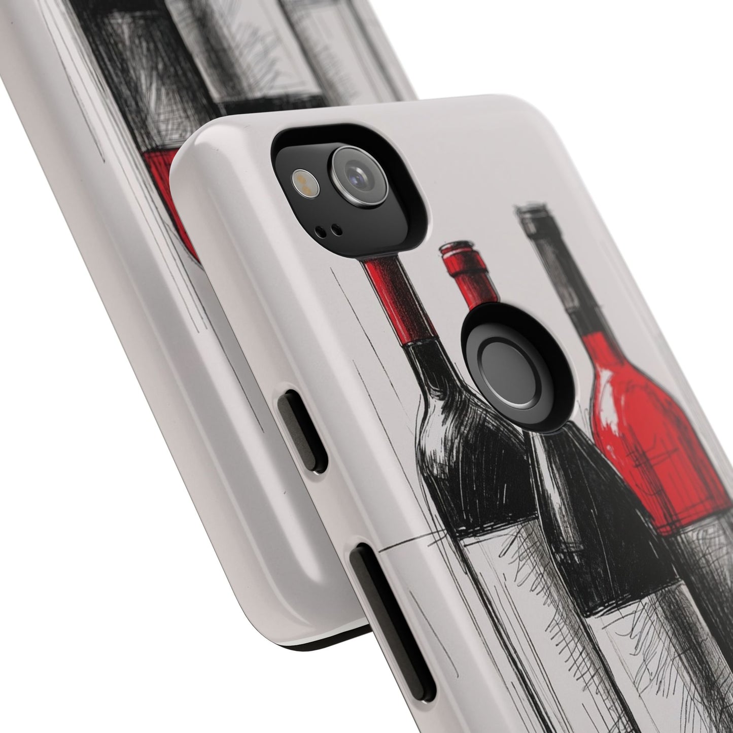 Wine Lover's Phone Case, Tough Phone Cover, Artistic Wine Design, Gift for Wine Enthusiasts, Customizable Case, Unique Wine Art