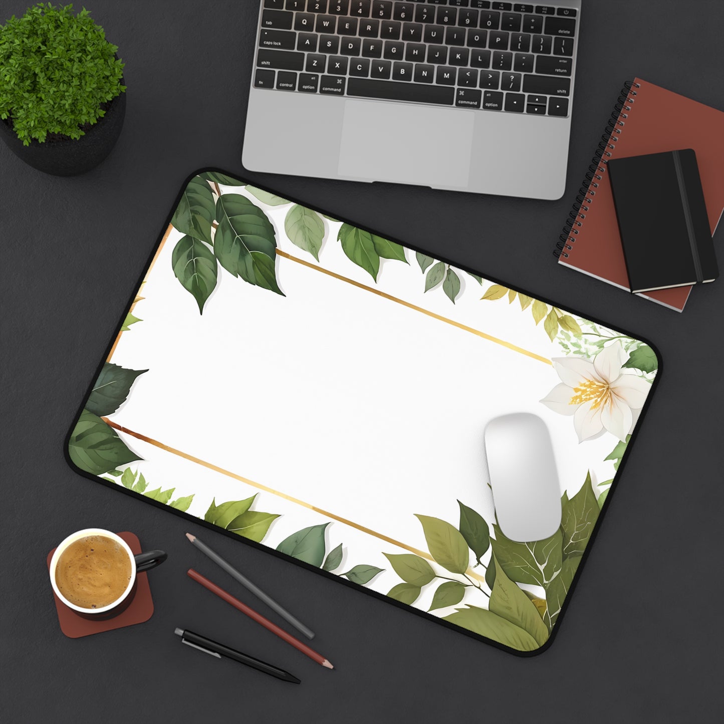 Elegant Botanical Desk Mat, Office Decor, Floral Desk Pad, Eco-Friendly Workspace, Gift for Her, Home Office Accessories