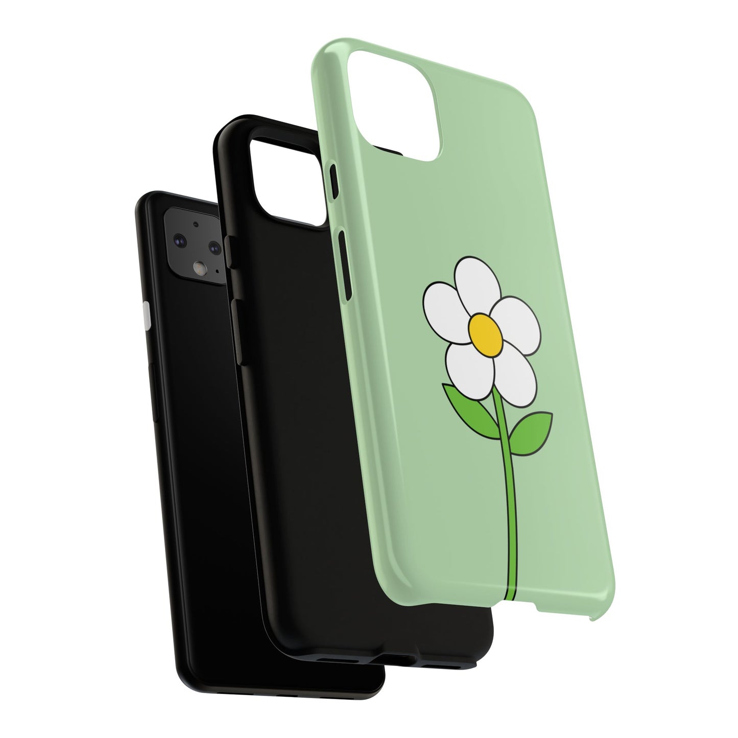 Floral Phone Case - Tough Cases for Nature Lovers, Cute Green Flower Design, iPhone Cover, Gift for Her, Spring Accessories