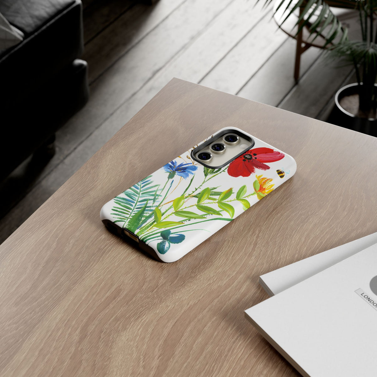 Floral Watercolor Tough Phone Case — Wildflower Bouquet Protective Cover
