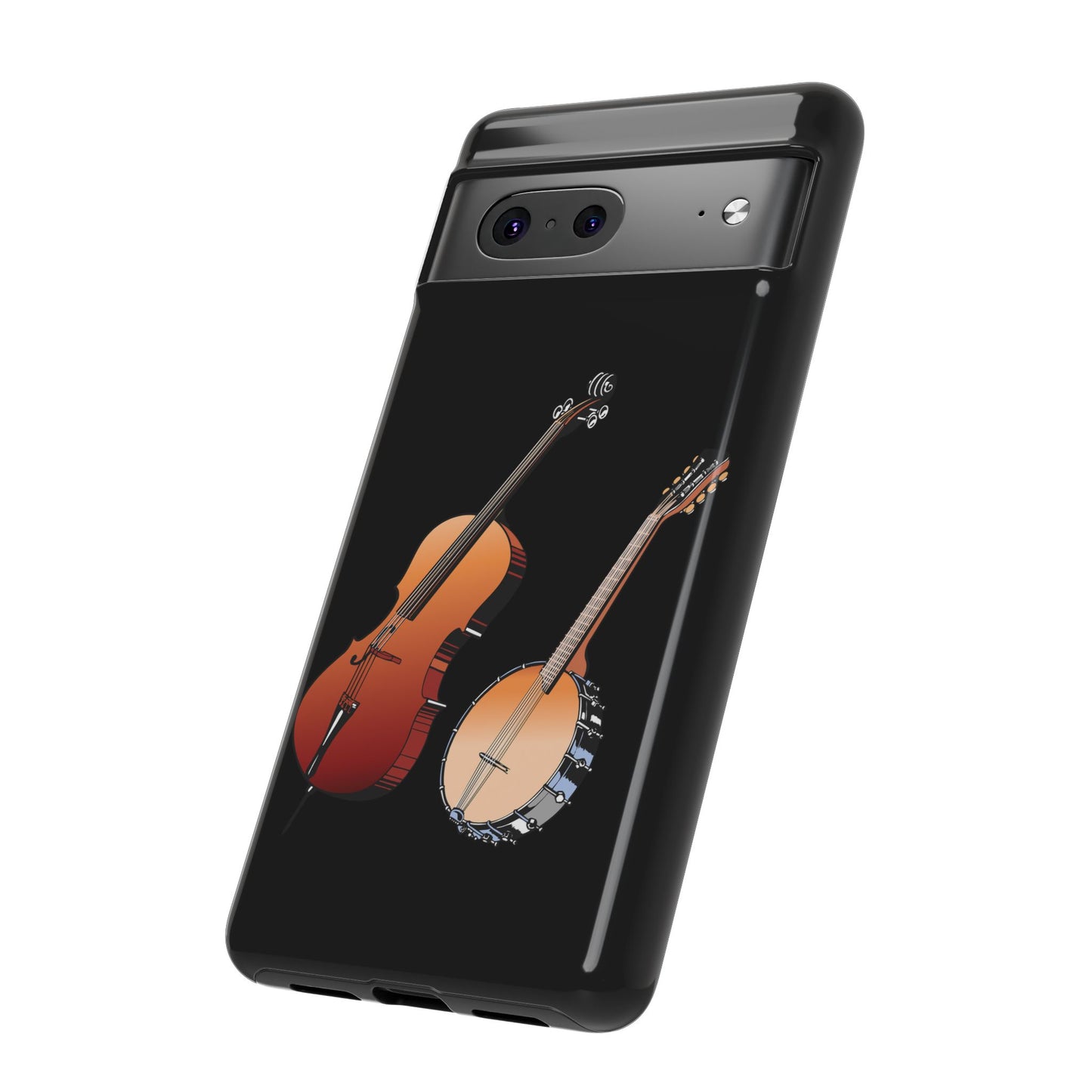 Musical Instrument Phone Case - Violin & Banjo Design, Music Lover Gift, Unique Phone Cover, Holiday Gift, Durable Tough Cases