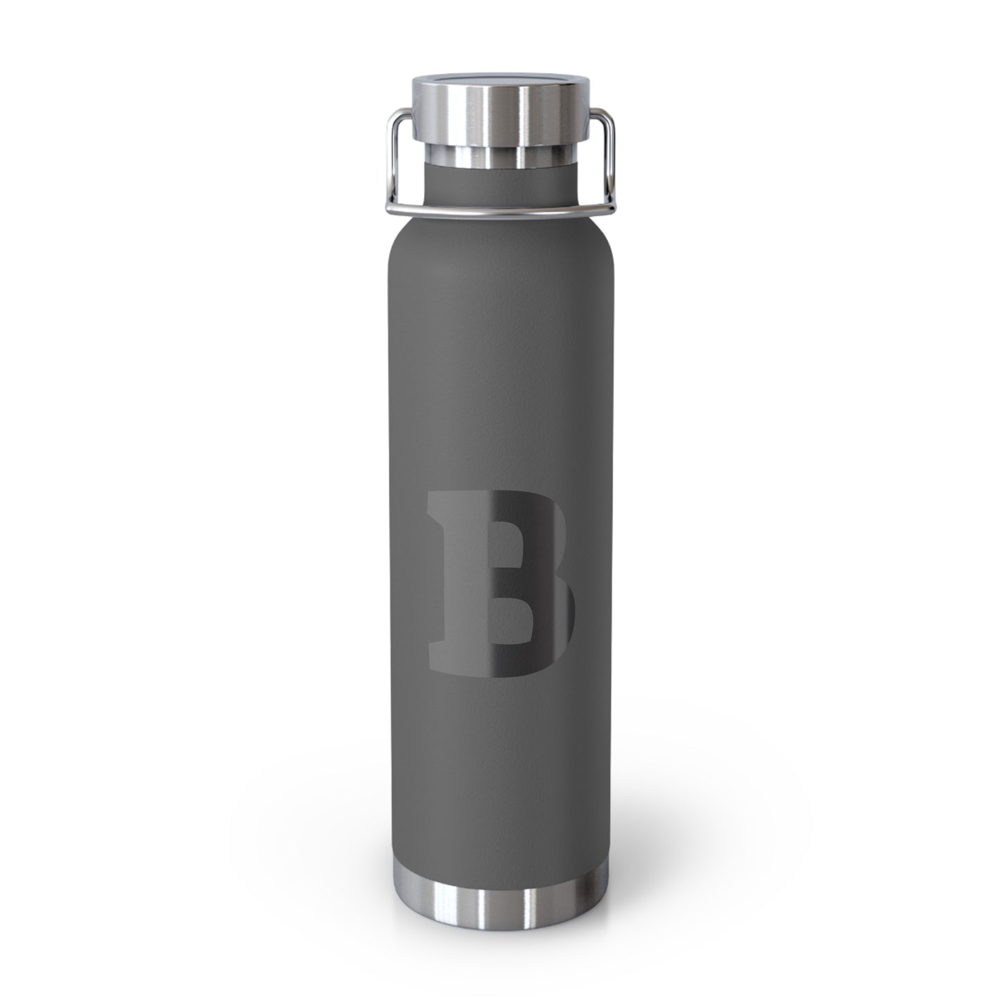 Personalized Copper Insulated Water Bottle, 22oz - "B" Custom Monogram, Travel Mug, Fitness Bottle, Hydration Gift, Eco-Friendly