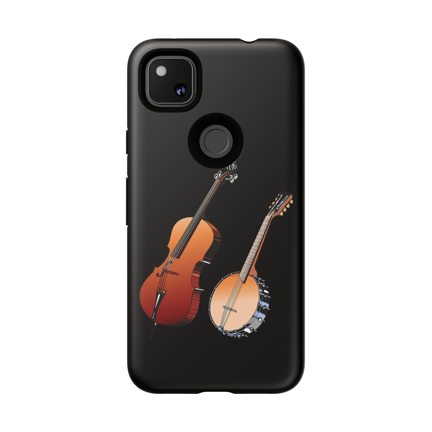 Musical Instrument Phone Case - Violin & Banjo Design, Music Lover Gift, Unique Phone Cover, Holiday Gift, Durable Tough Cases