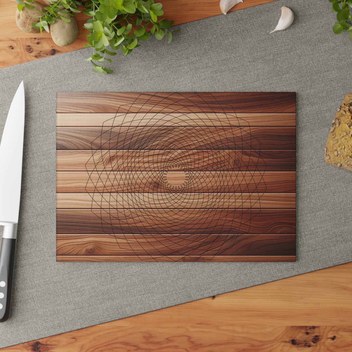 Stylish Geometric Glass Cutting Board, Modern Kitchen Decor, Unique Gift for Home Cooks, Perfect for Weddings and Housewarming