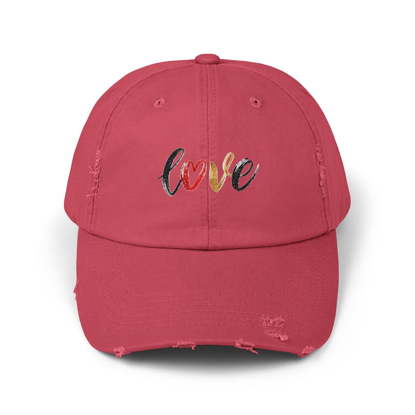 Distressed Love Cap - Casual Unisex Hat for Everyday Wear, Gift for Her, Summer Accessory, Trendy Streetwear, Distressed Cap