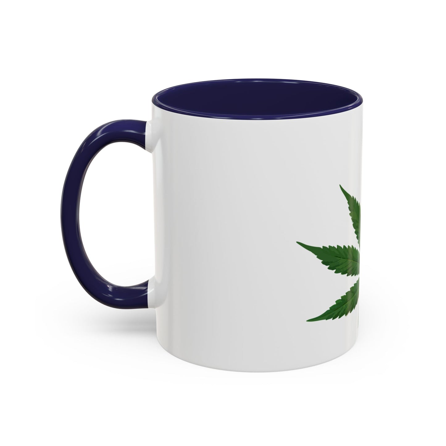 Marijuana Leaf Accent Coffee Mug | Cannabis Lover's Gift, Unique Coffee Cup, Pothead Mug, Stoner Gift Idea, Greenery Decor