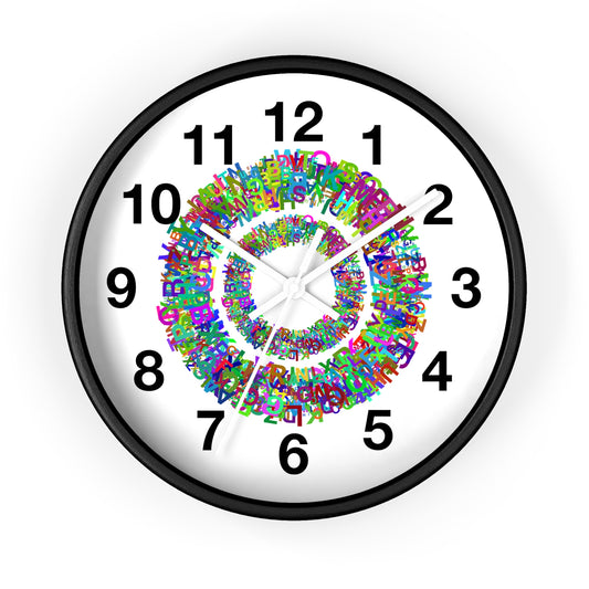 Colorful Alphabet Wall Clock, Educational Decor, Fun Gift for Kids, Nursery Wall Art, Modern Timepiece