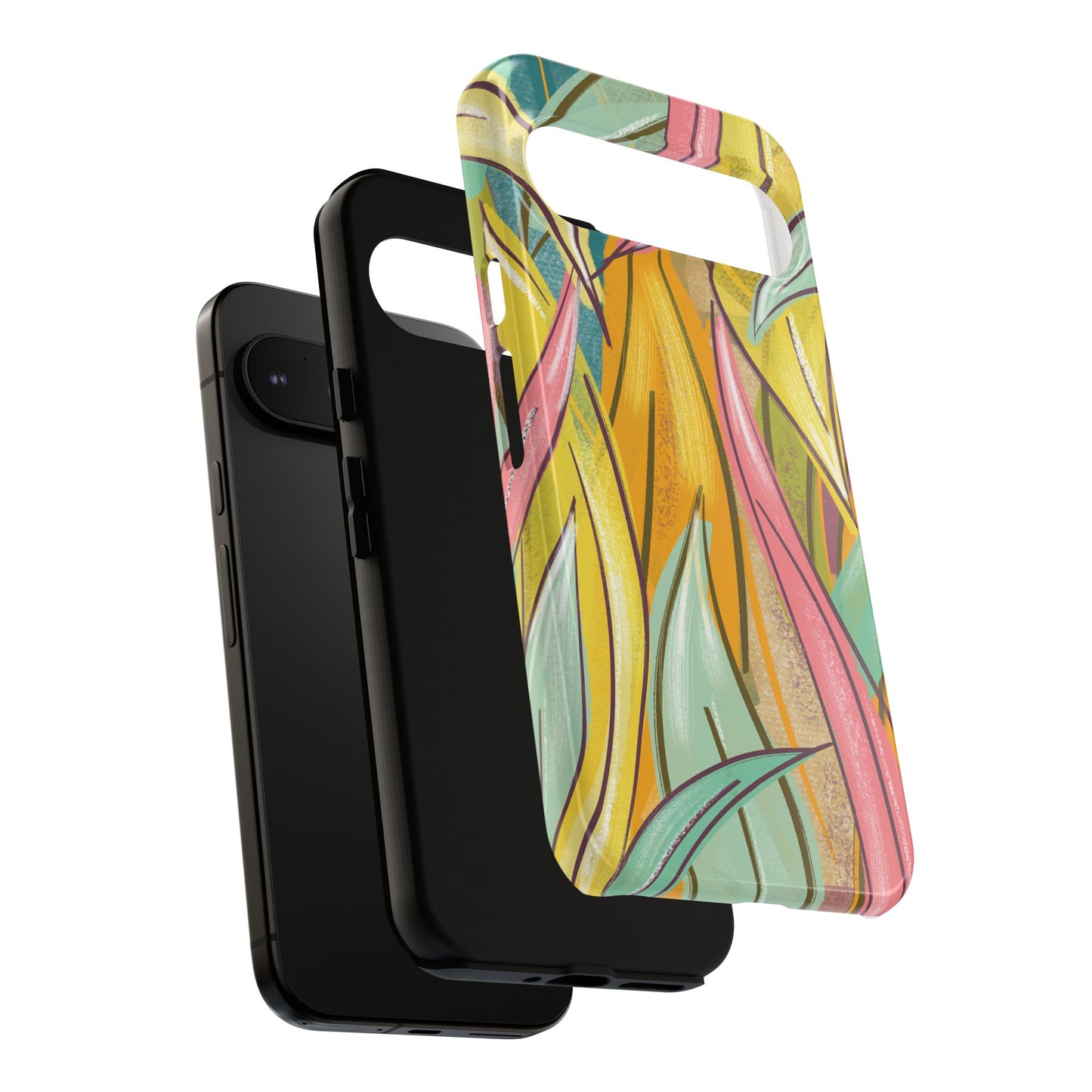 Vibrant Phone Case with Colorful Leaf Design, Tough Cases for Nature Lovers, Eco-Friendly Gift, Summer Vibes, Floral Phone Cover