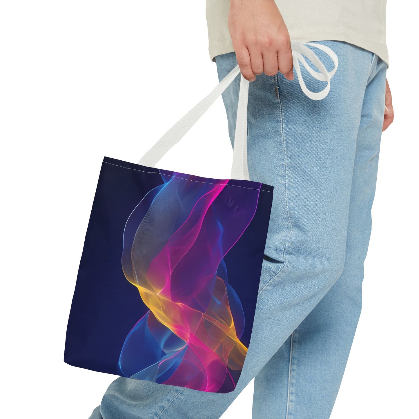 Colorful Abstract Tote Bag, Stylish Shopping Bag, Reusable Groceries Bag