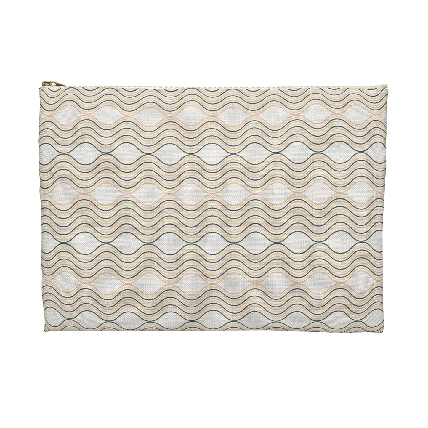 Wavy Pattern Accessory Pouch - Stylish Makeup Bag, Travel Organizer, Gift Idea, Modern Clutch, Storage Case