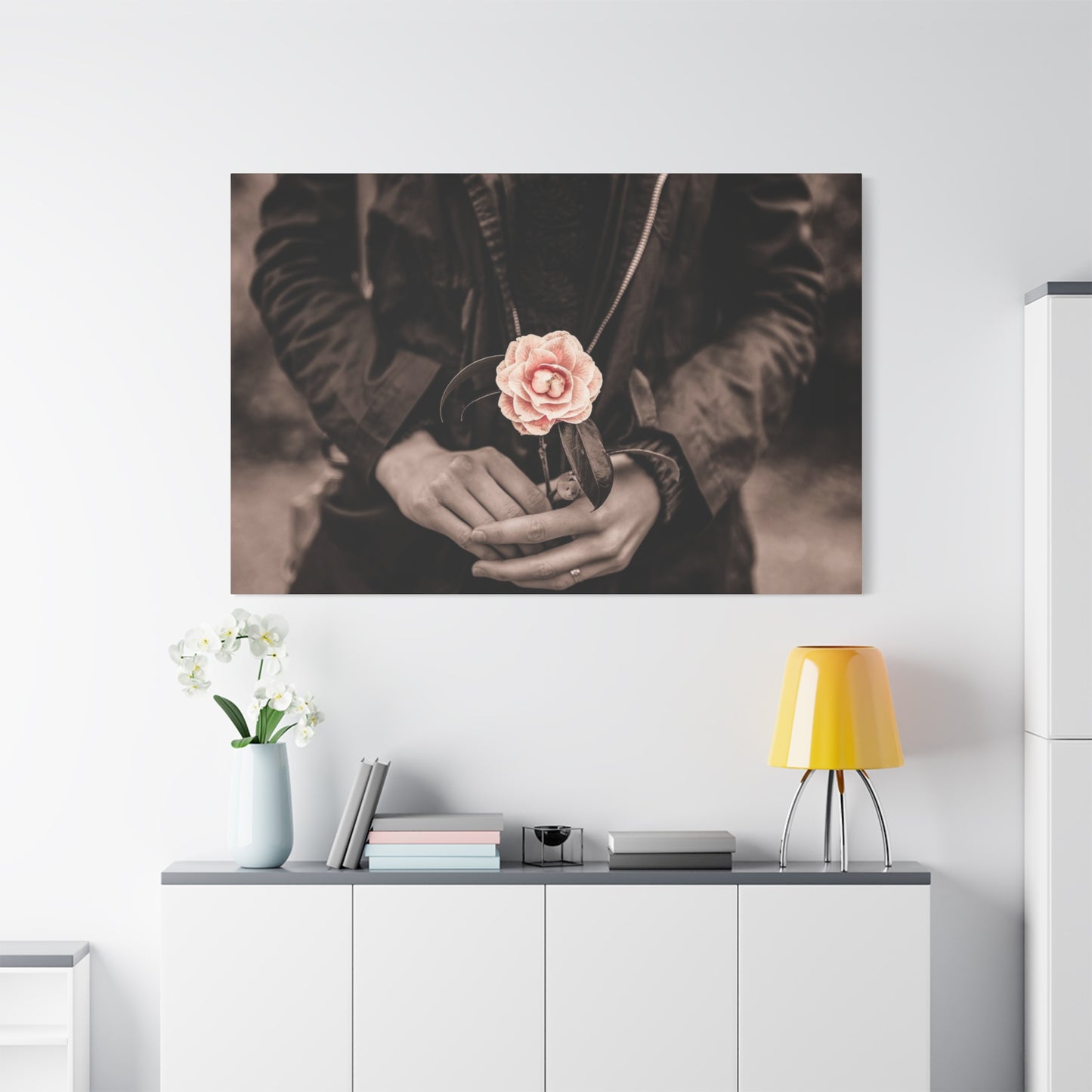 Floral Art Canvas Wall Decor, Modern Home Accent, Gift for Her, Office Decor, Inspirational Artwork
