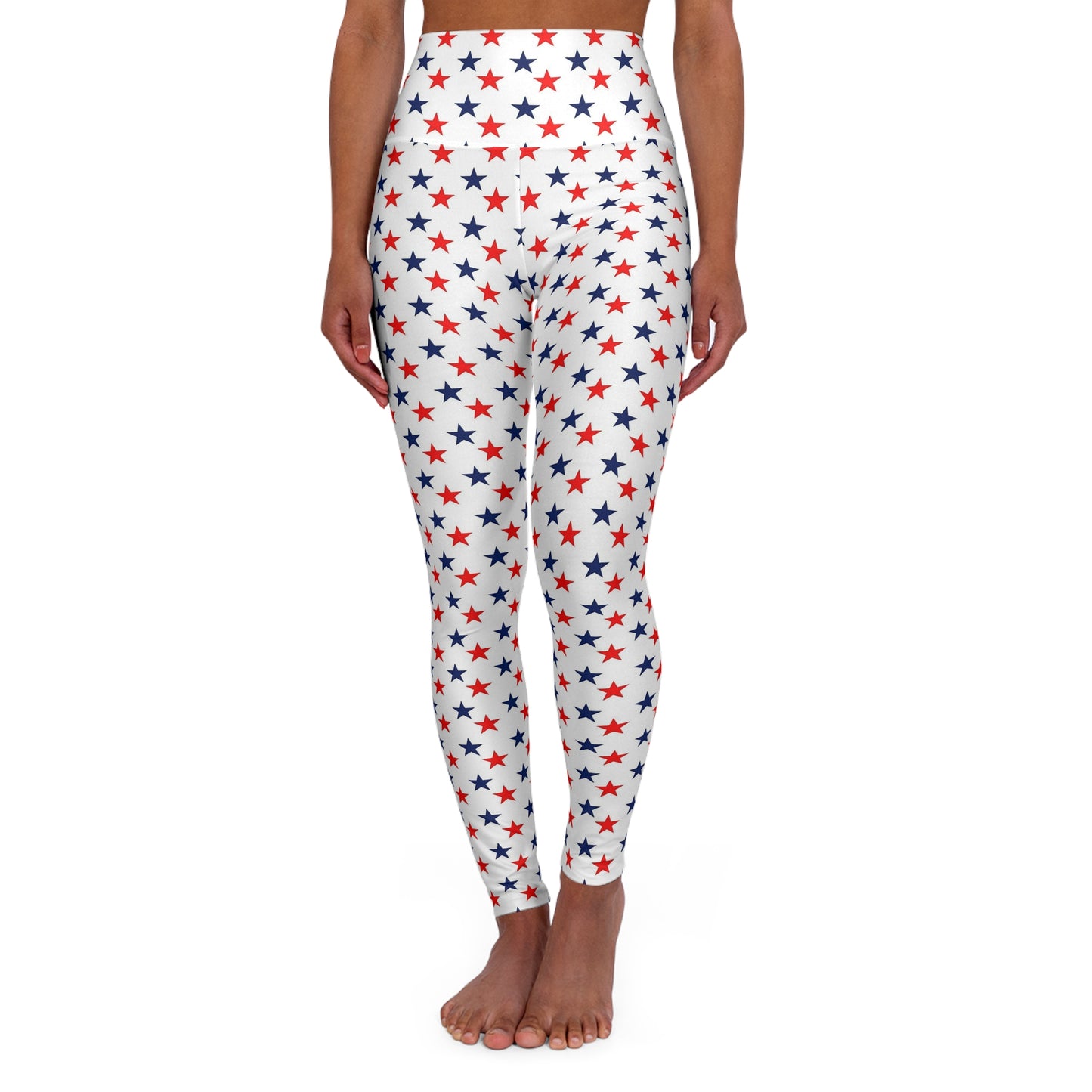 High Waisted Yoga Leggings stars red white and blue
