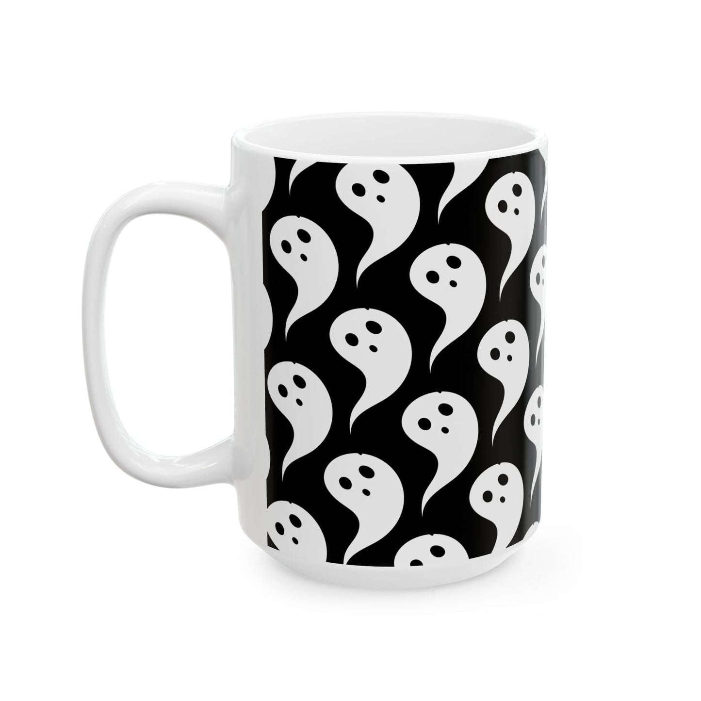 Ghostly Charm Ceramic Mug | Perfect for Halloween, Cozy Drinks, Spooky Vibes, Unique Gift, Kitchen Decor