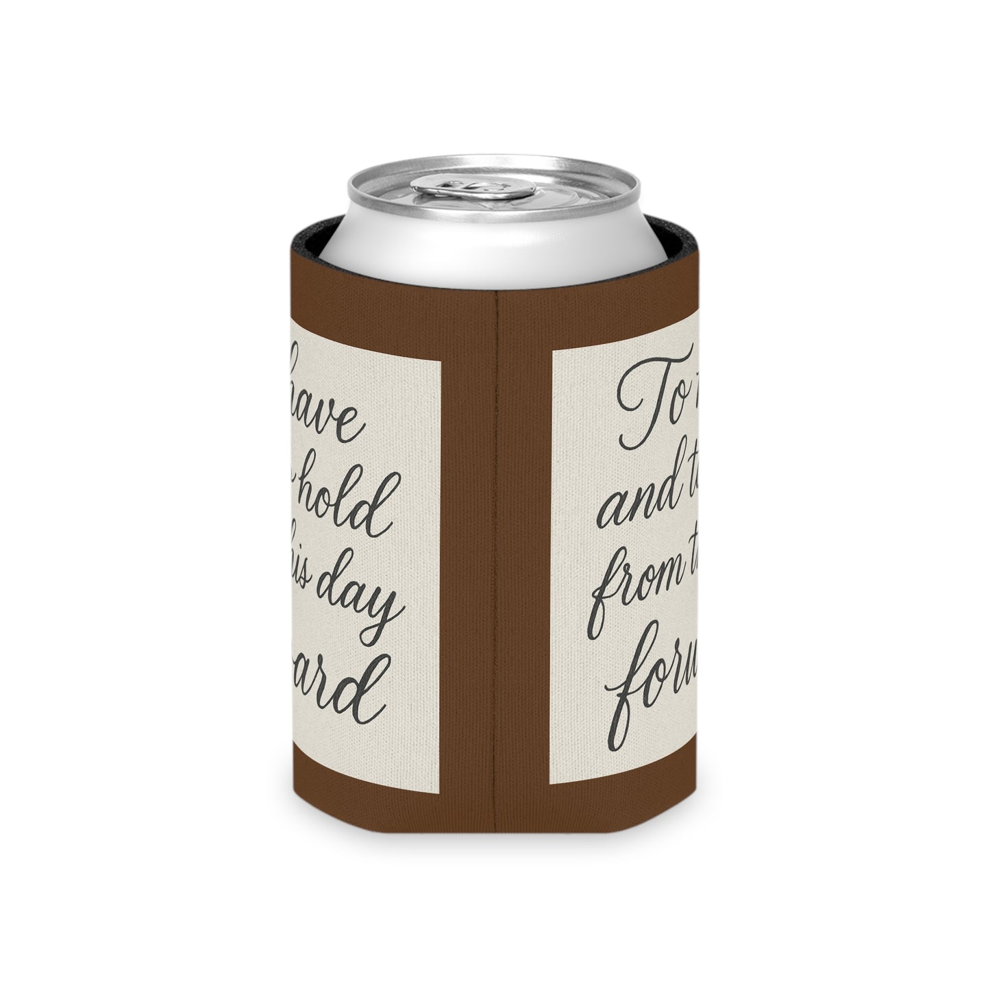 Rustic Wedding Can Cooler | Bridal Shower Favor, Cozies for Guests, Unique Gift, Toast to Love, Engagement Party Keepsake