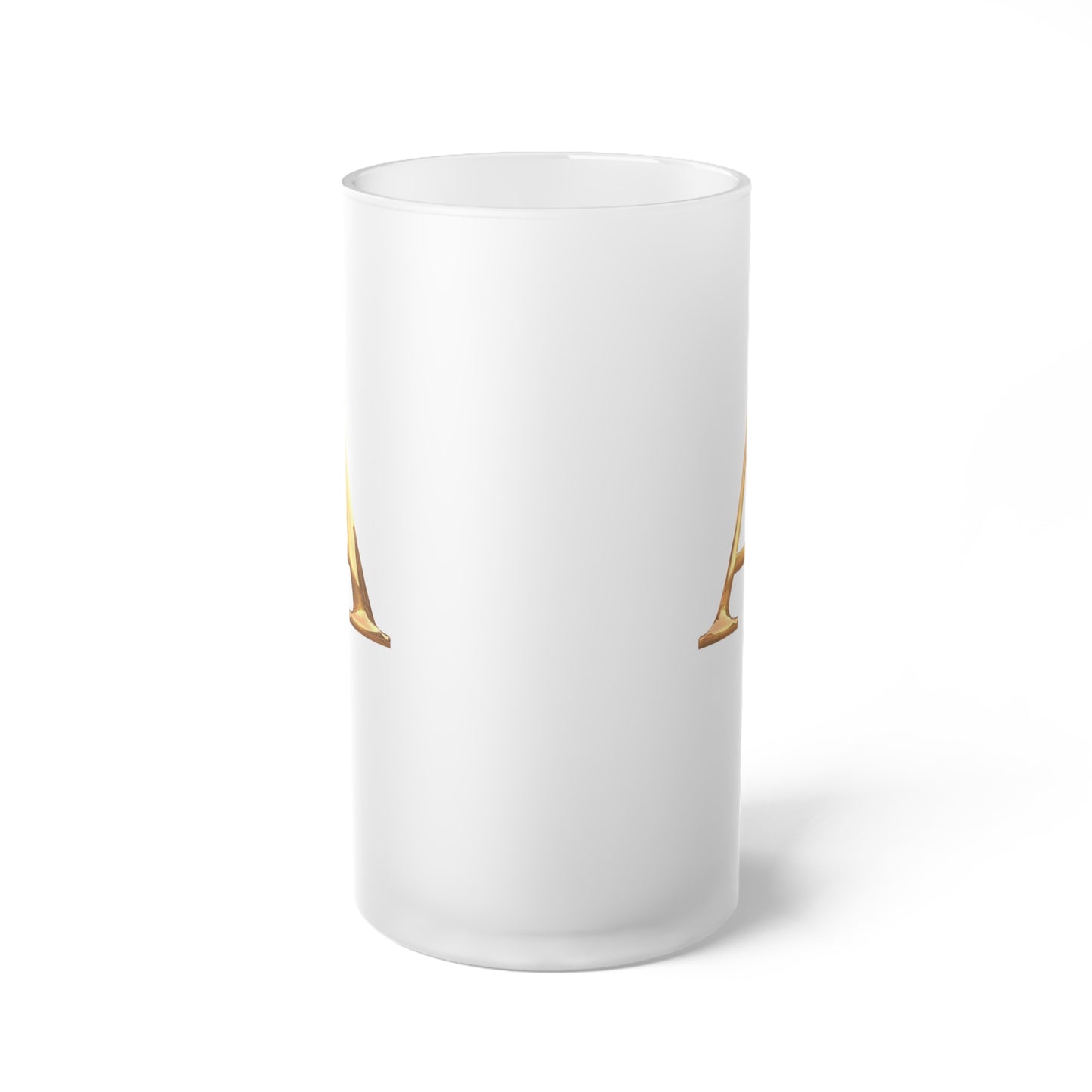 Frosted Glass Beer Mug Letter A