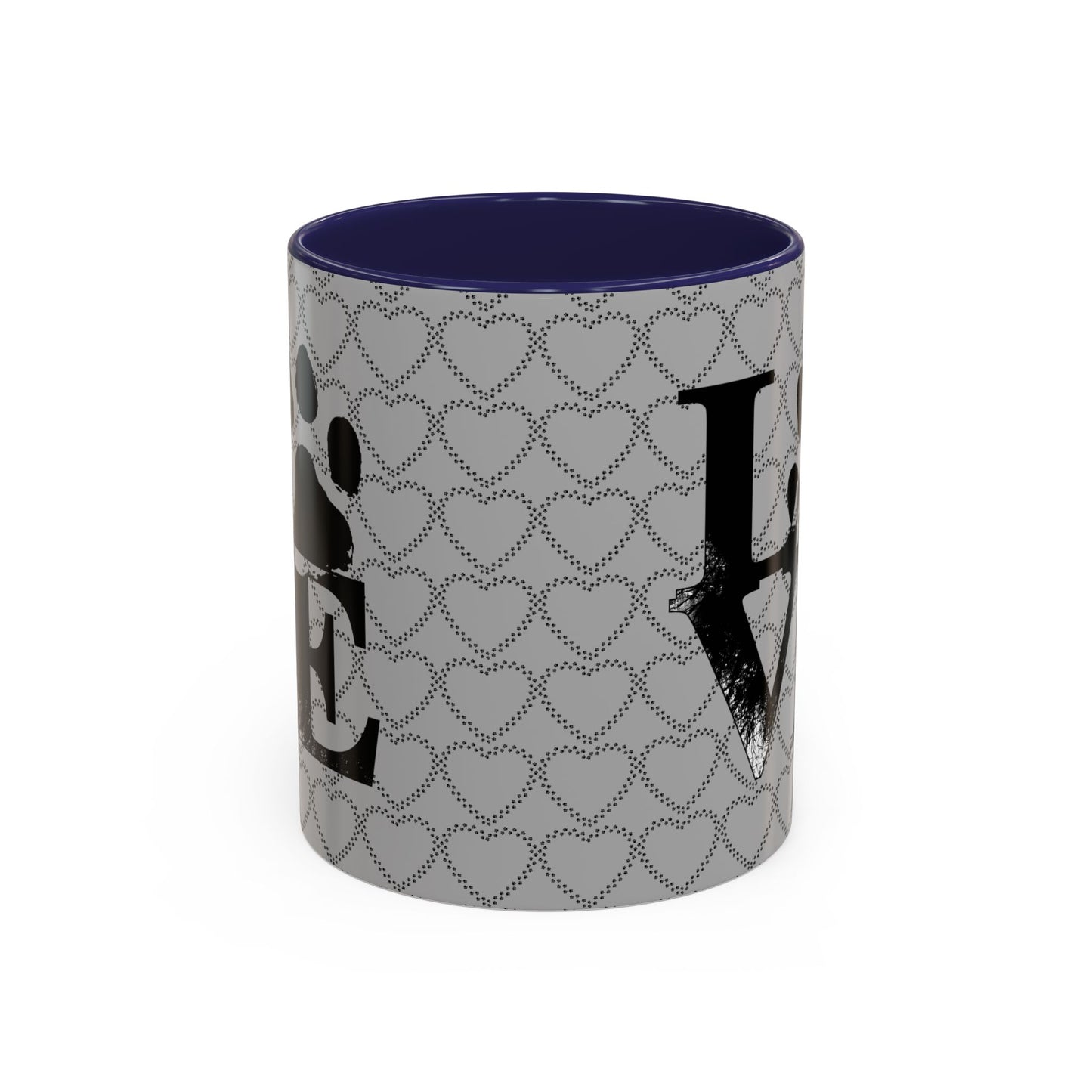 Chic Love Coffee Mug for Pet Lovers, Black Accent Mug, Valentine's Gift, Animal Lover Cup, Perfect for Hot Beverages