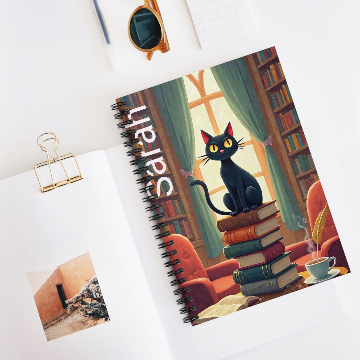Personalized Cat Lover's Spiral Notebook - Ruled Line, Cute Journals, Gifts for Bookworms, Pet Memoirs, Student Supplies