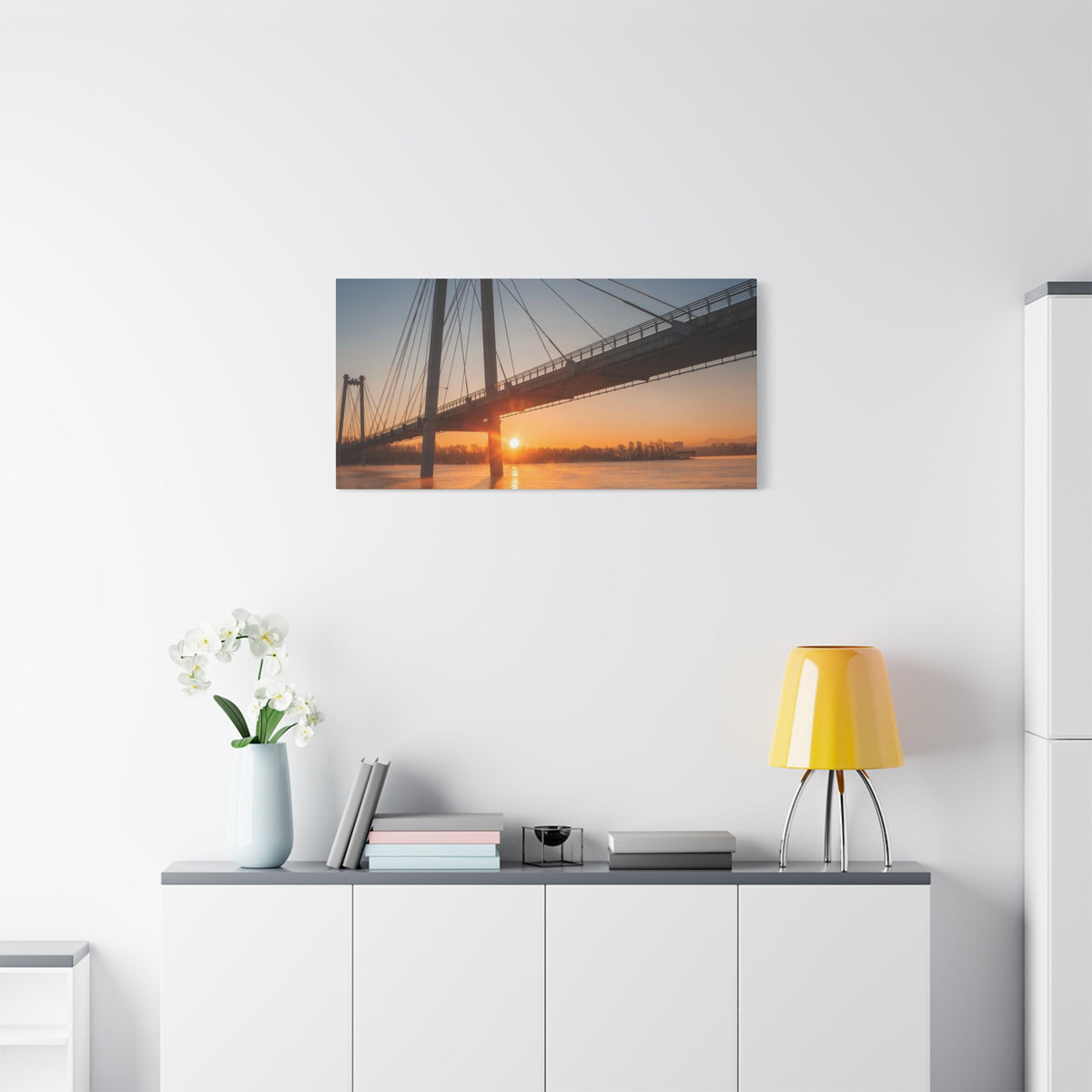 Sunrise Bridge Canvas Wall Art — Matte Stretched Canvas