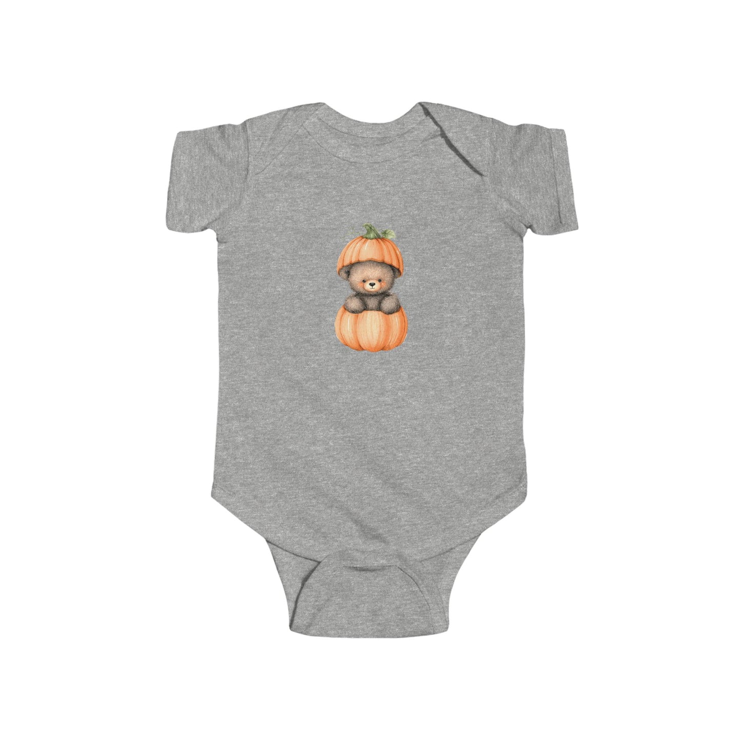 Pumpkin Bear Infant Bodysuit | Cute Baby Shower Gift, Fall Apparel, Halloween Outfit, Newborn Clothing, Cozy Baby Wear