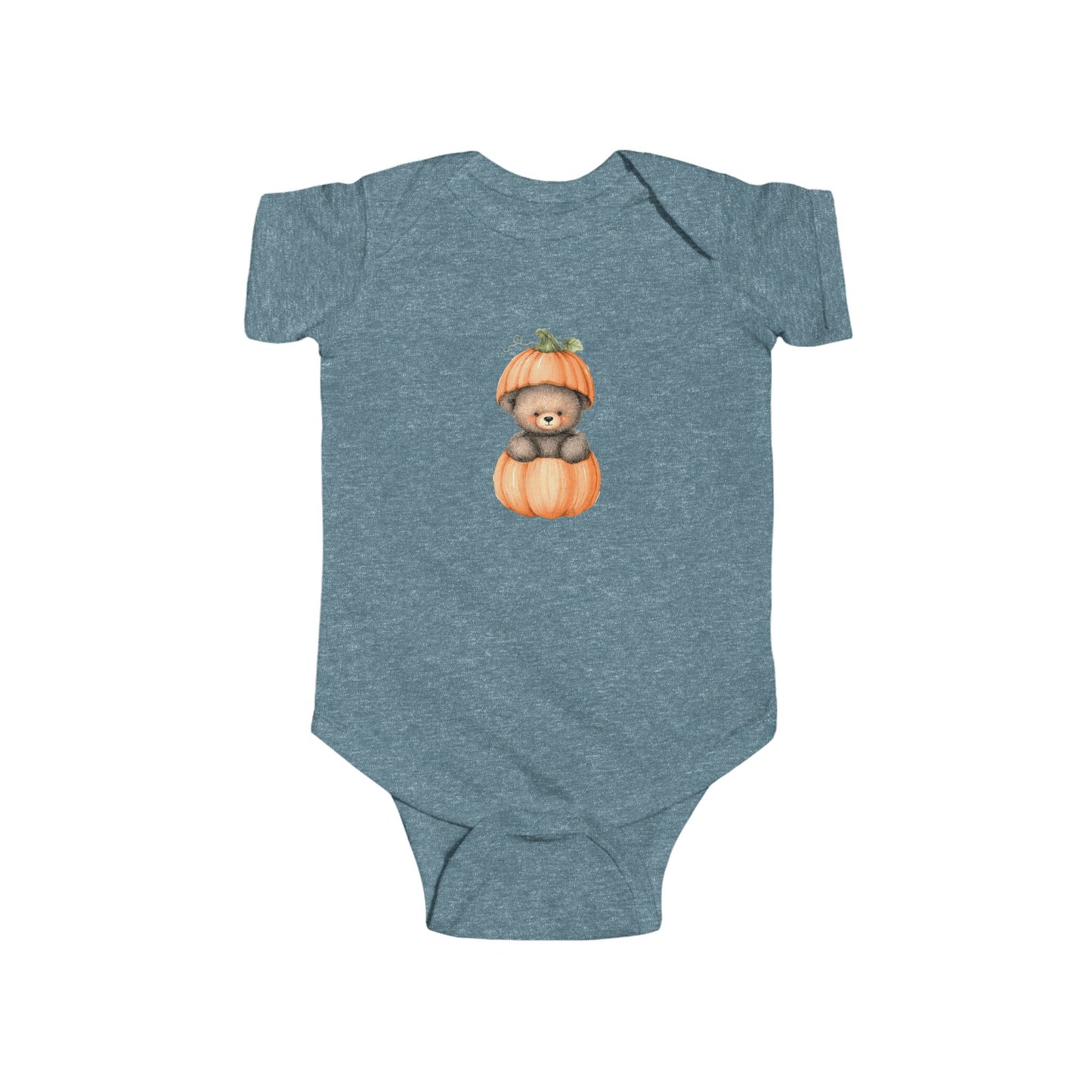 Pumpkin Bear Infant Bodysuit | Cute Baby Shower Gift, Fall Apparel, Halloween Outfit, Newborn Clothing, Cozy Baby Wear