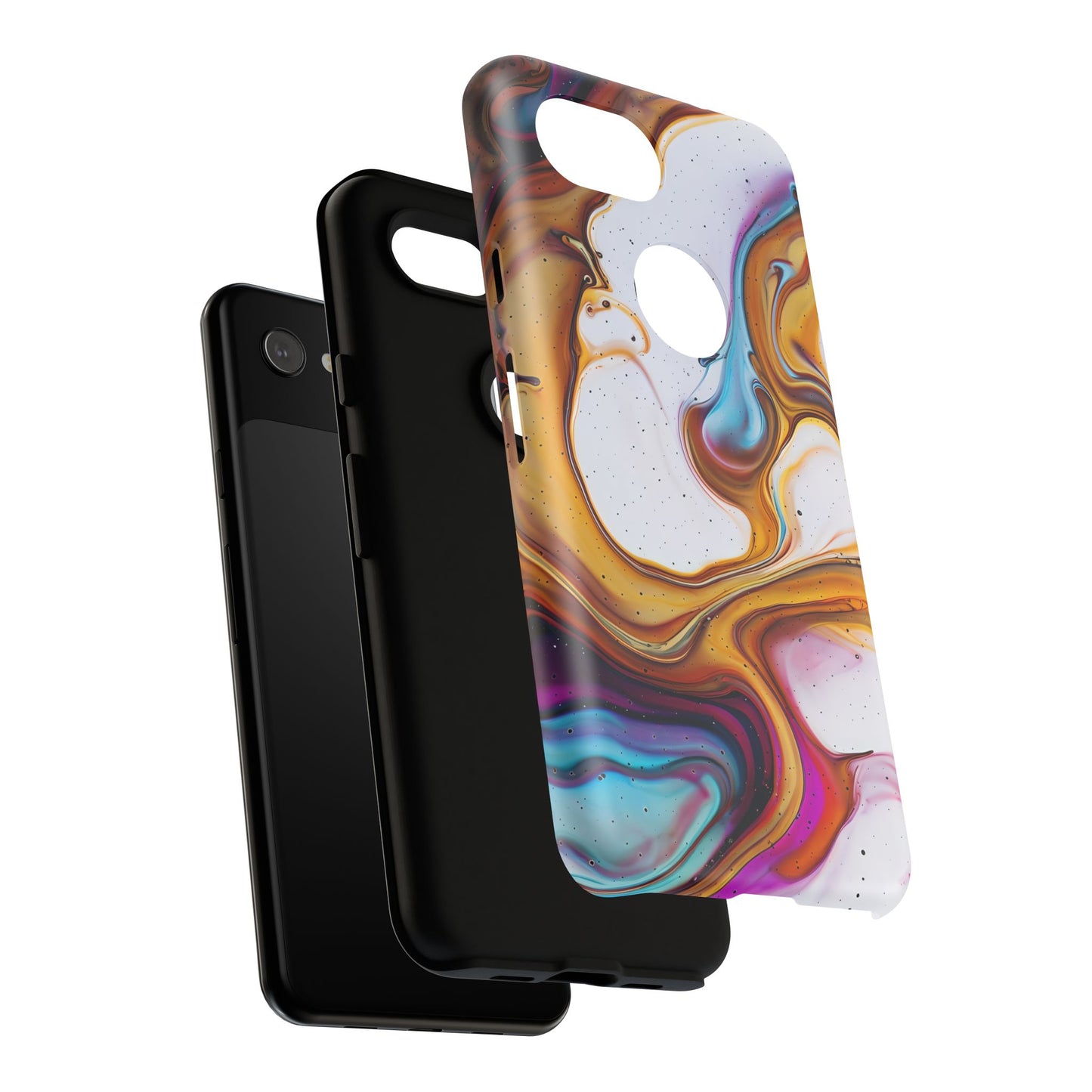 Artistic Phone Case, Tough Cases with Colorful Marble Design