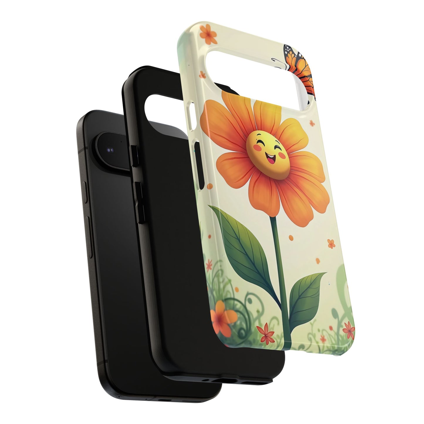 Floral Phone Case with Butterfly Design, Cute Flower Phone Cover for Nature Lovers, Eco-Friendly Gift, Spring Vibes, Birthday Present