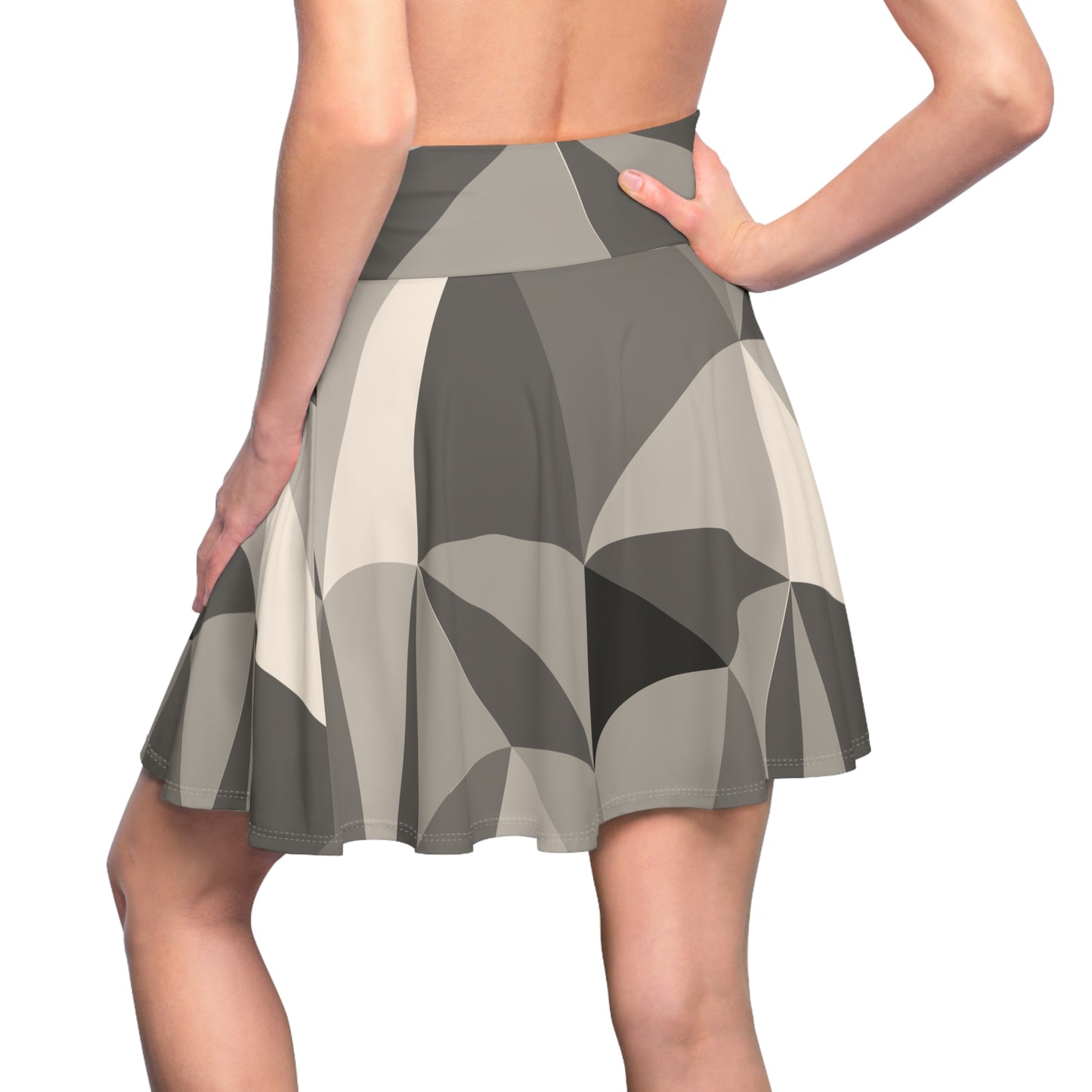 Stylish Women's Skater Skirt, Trendy AOP Fashion, Perfect for Parties & Casual Days, Geometric Print, Unique Apparel