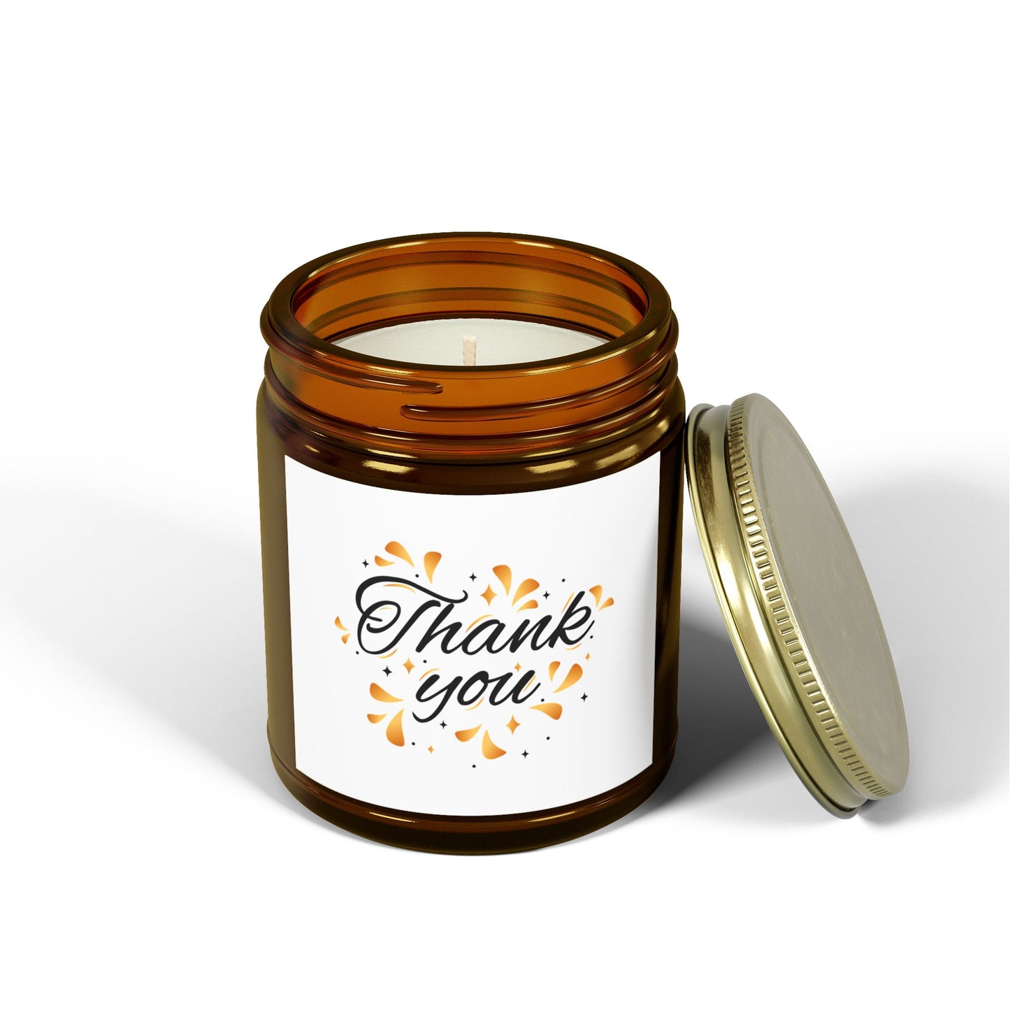 Thank You Scented Candle - Coconut Apricot Wax Gift, Birthday Present, Relaxation, Home Decor, Aromatherapy