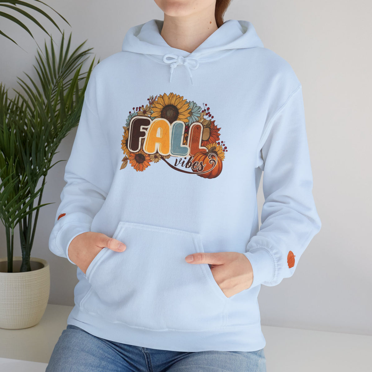 Cozy Fall Vibes Hoodie, Unisex Sweatshirt for Autumn, Pumpkin Design, Perfect for Thanksgiving, Gift for Friends, Seasonal Wear