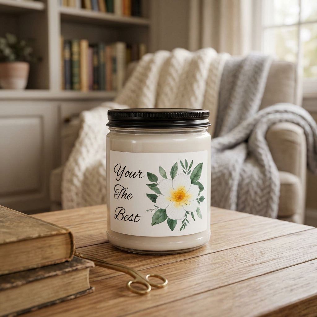 Soy Candle - "You're The Best" Floral Scented Candle (9oz)