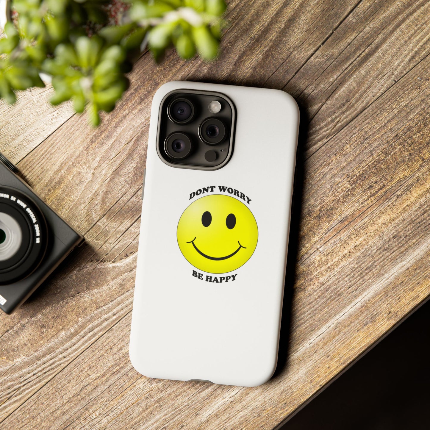 Happy Face Phone Case, Tough Cases, Don’t Worry, Be Happy, Cute Gift for Friends, Positive Vibes, Fun Mobile Accessories