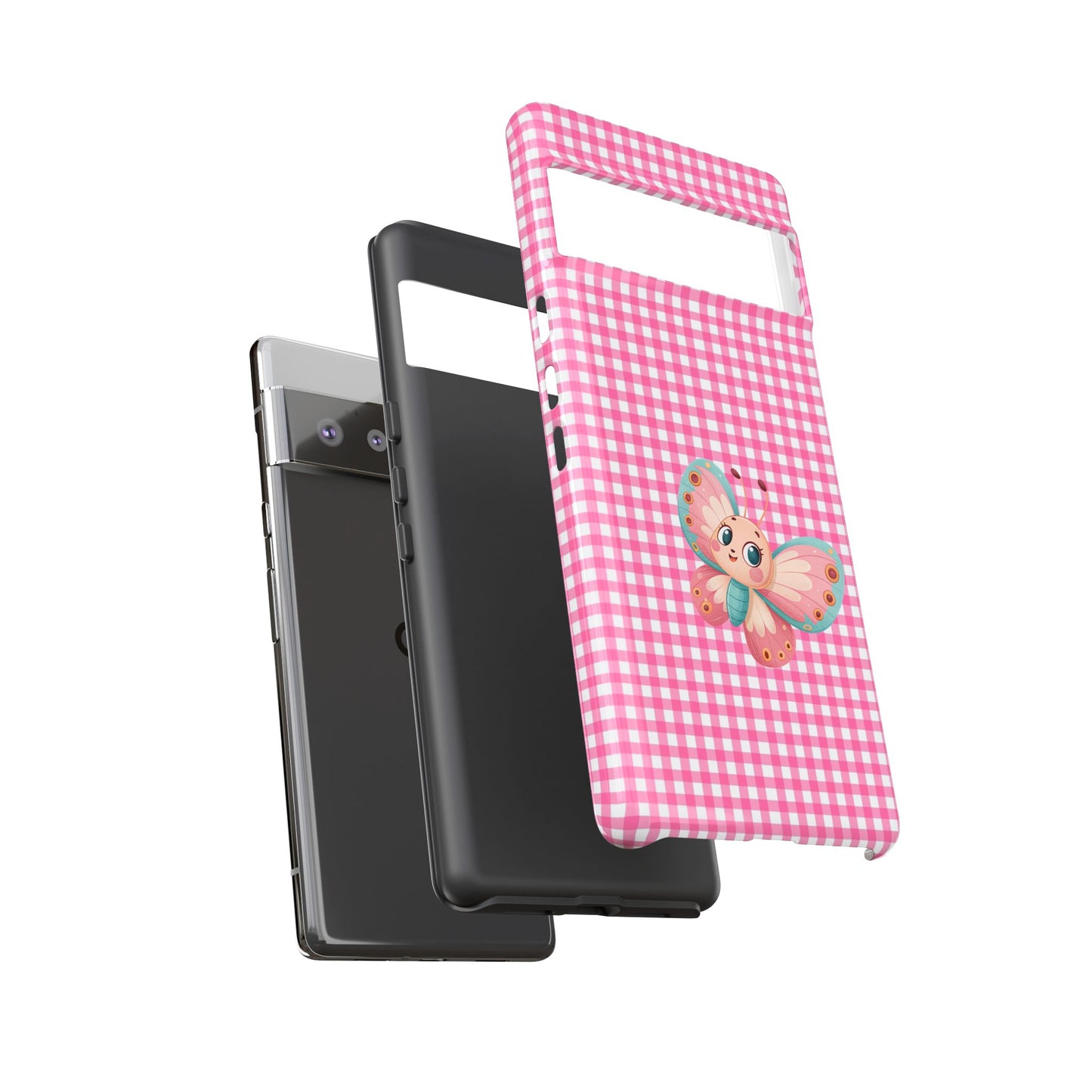 Cute Butterfly Phone Case, Tough Cases, Floral Phone Accessory, Gift for Her, Spring Fashion, Kids' Birthday Present, Pastel Aesthetic