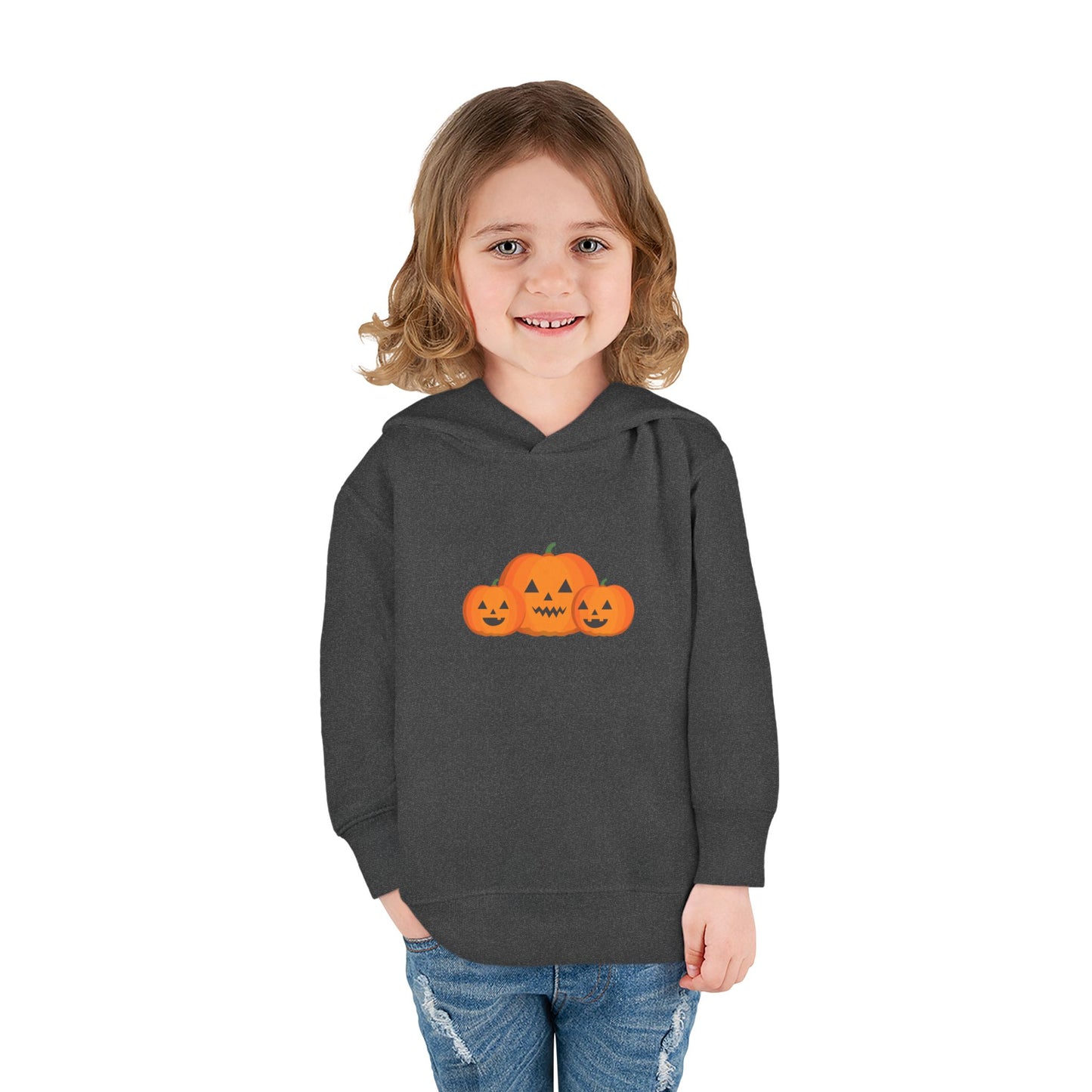 Halloween Pumpkin Toddler Hoodie, Cozy Autumn Wear, Kid's Holiday Sweatshirt, Fall Outfit, Trick-or-Treat Apparel