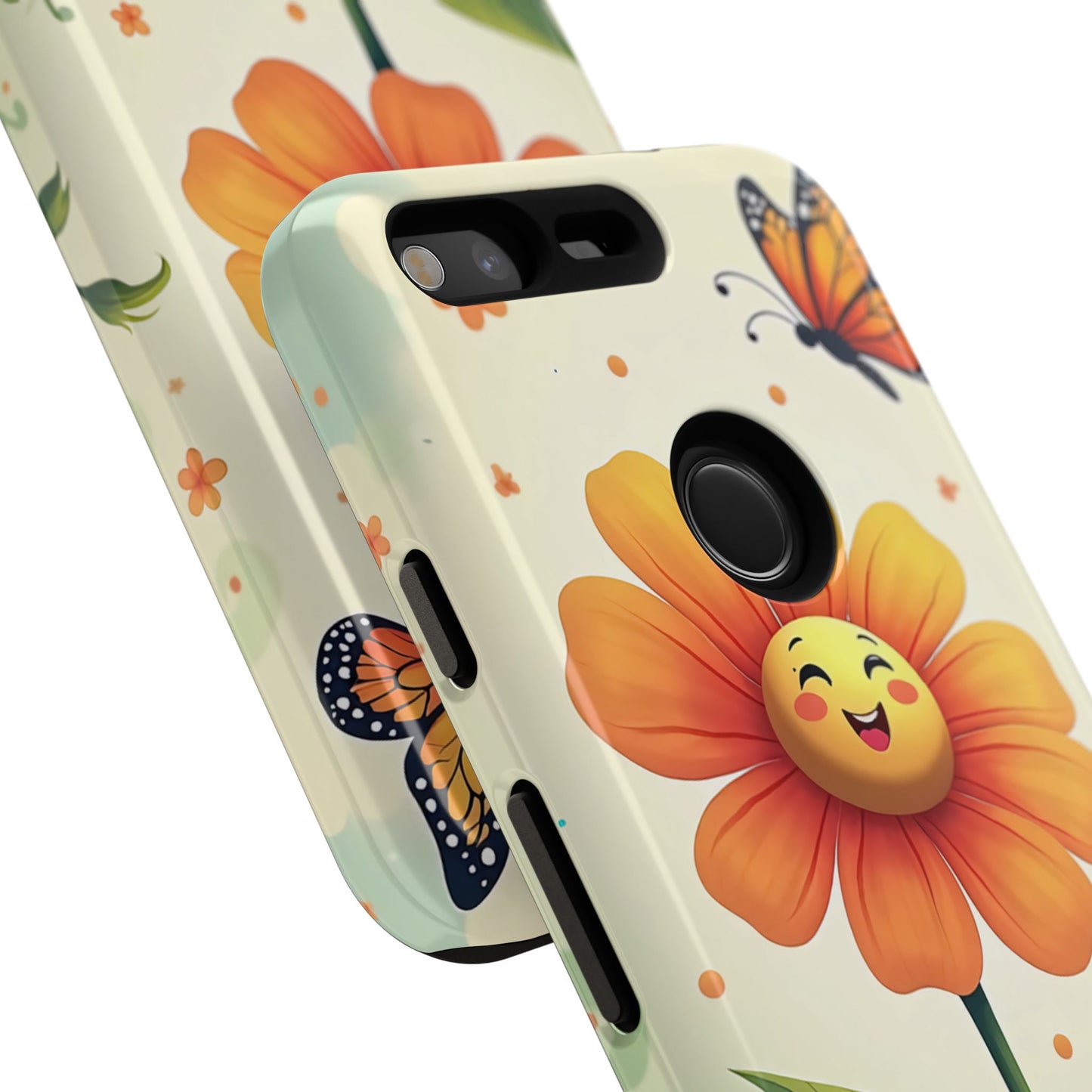 Floral Phone Case with Butterfly Design, Cute Flower Phone Cover for Nature Lovers, Eco-Friendly Gift, Spring Vibes, Birthday Present