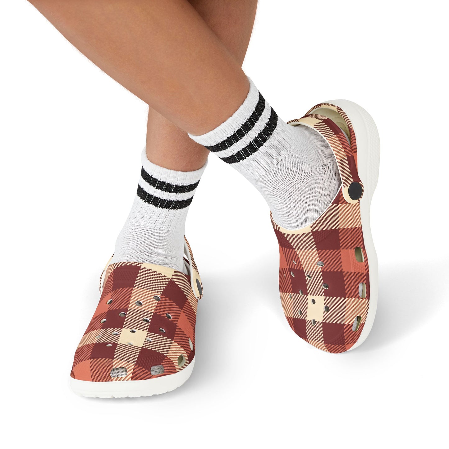 Plaid Kid's EVA Foam Clogs, Comfortable Slip-On Shoes, Perfect for Playdates, Casual Outings, Gifts, Everyday Wear