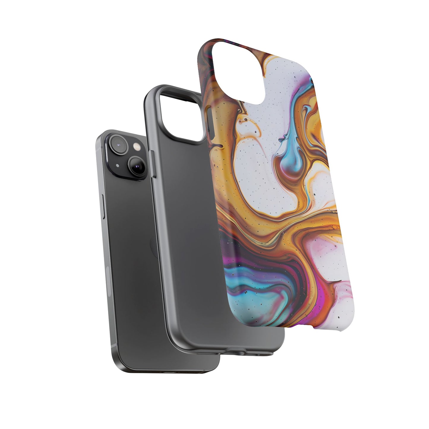 Artistic Phone Case, Tough Cases with Colorful Marble Design
