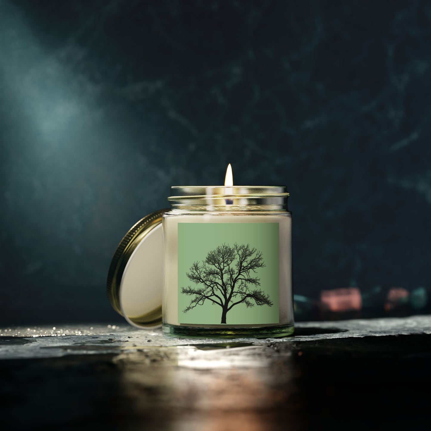 Nature-Inspired Scented Candles, Eco-Friendly Coconut Apricot Wax, Tree Design for Relaxation, Home Decor, Gift for Any Occasion