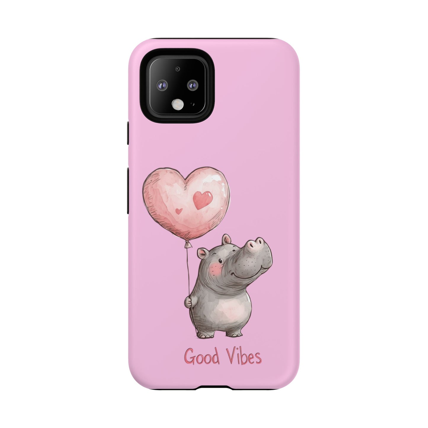 Cute Hippo Phone Case | Good Vibes, Gift for Friends, Cute Phone Accessories, Animal Lover Gift, Happy Phone Cover